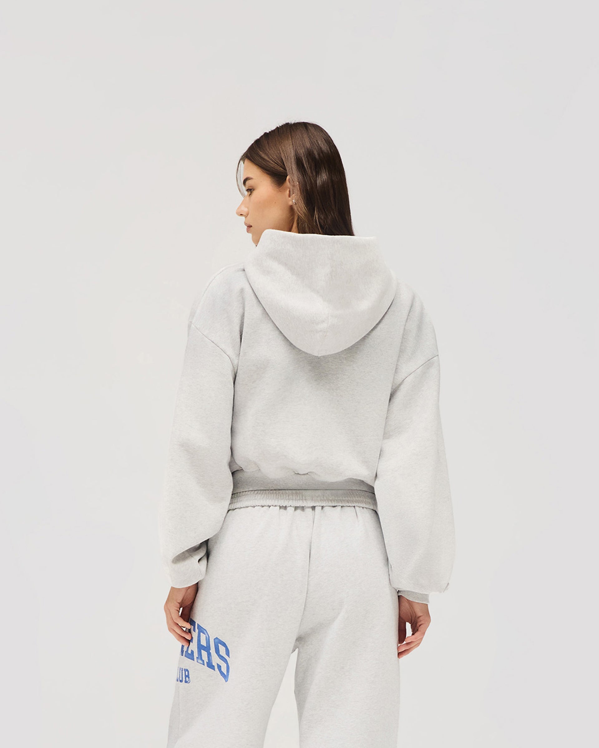 Represent Owners Club Zip Through Hoodie - Sprayed Ice Grey Marl