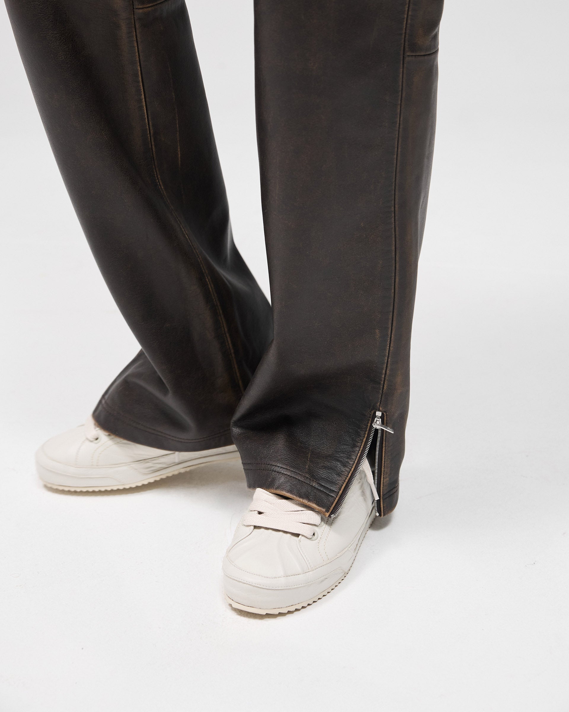 Sunfade Leather Pant - Nero