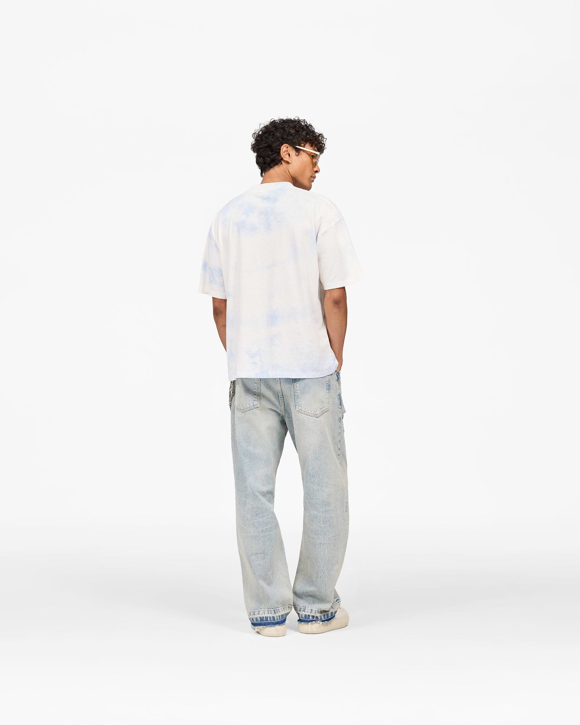 Represent x Beach Boys Script T-Shirt - Blue Tie Dye