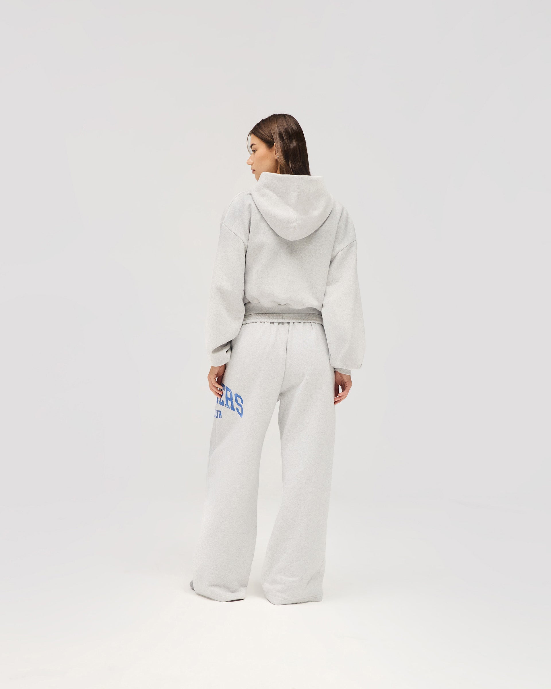 Represent Owners Club Zip Through Hoodie - Sprayed Ice Grey Marl