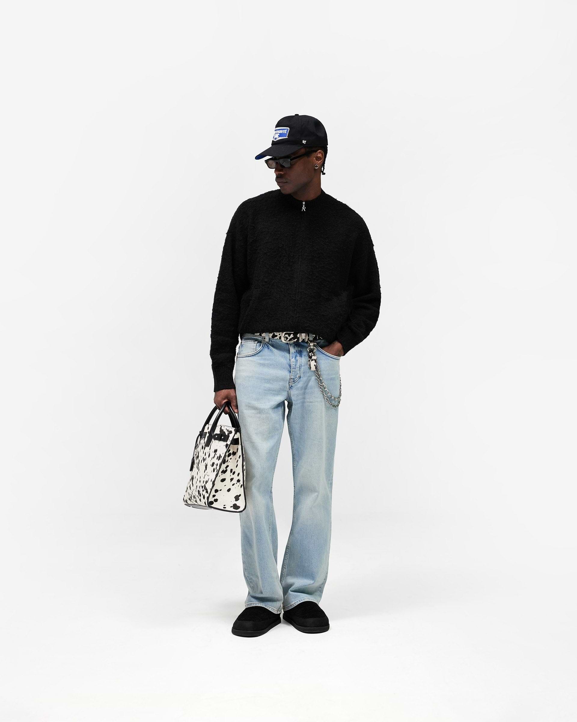 Knitted Bomber Jacket - Jet Black
