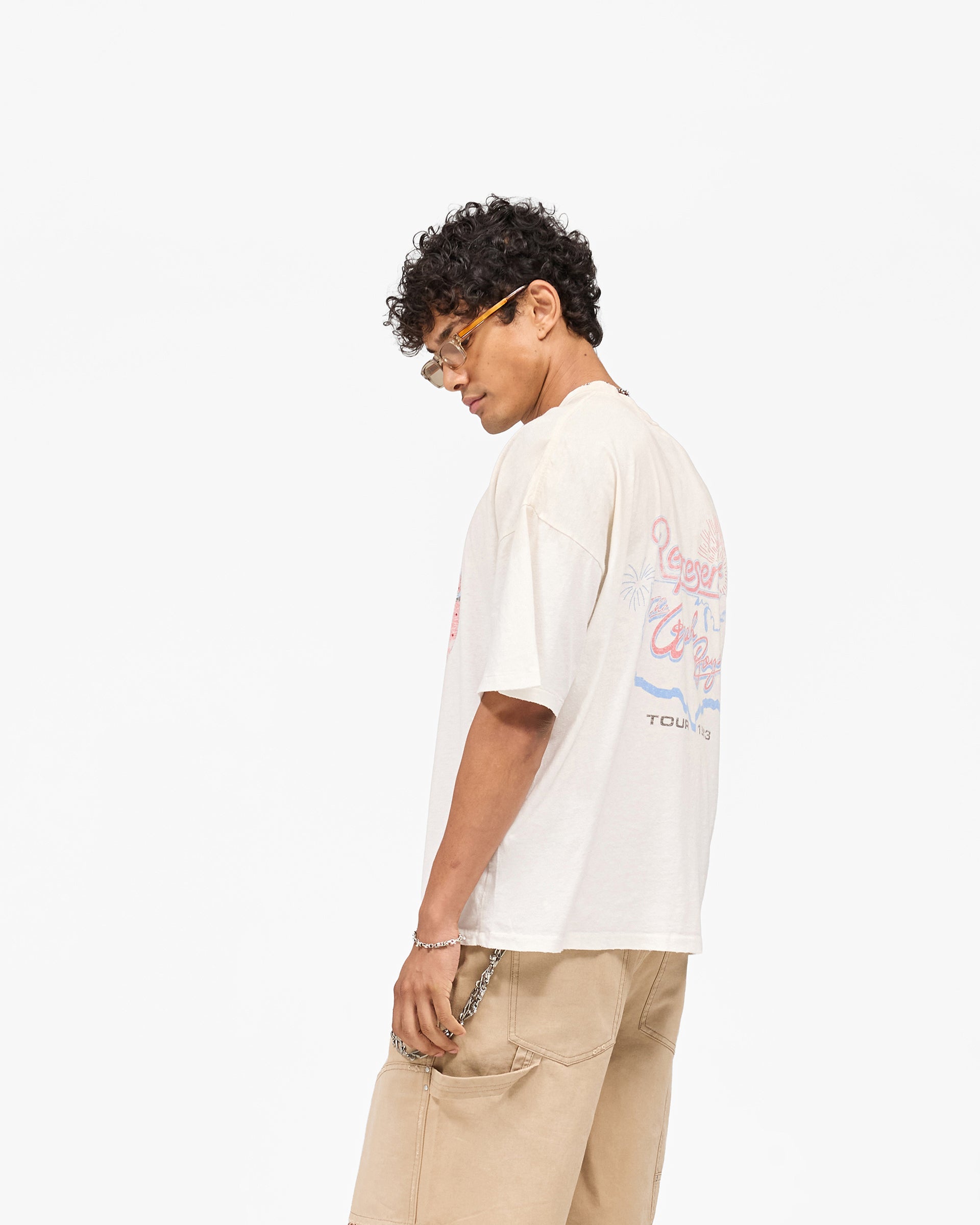 Represent x Beach Boys Tour T-Shirt - Washed Ecru