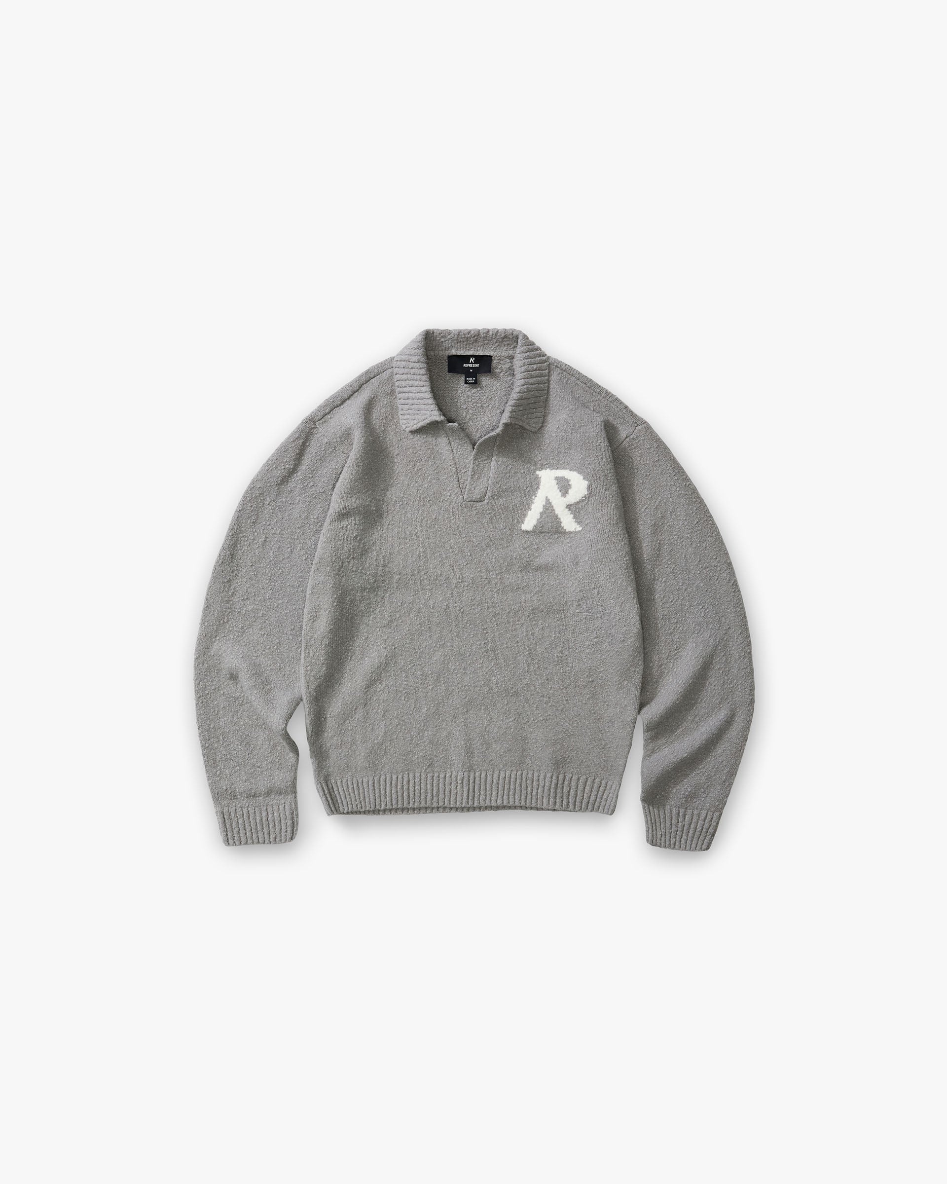 Knitted Boucle Polo - Grey