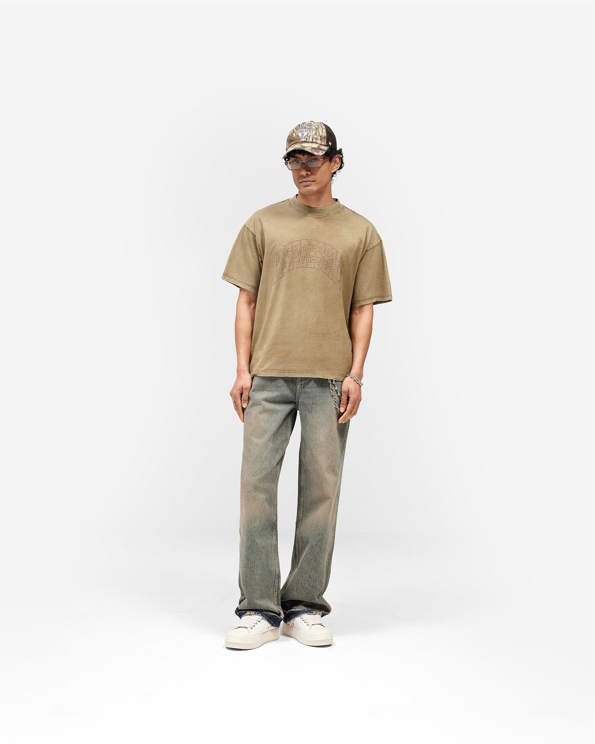 Embellished Represent T-Shirt - Vintage Khaki