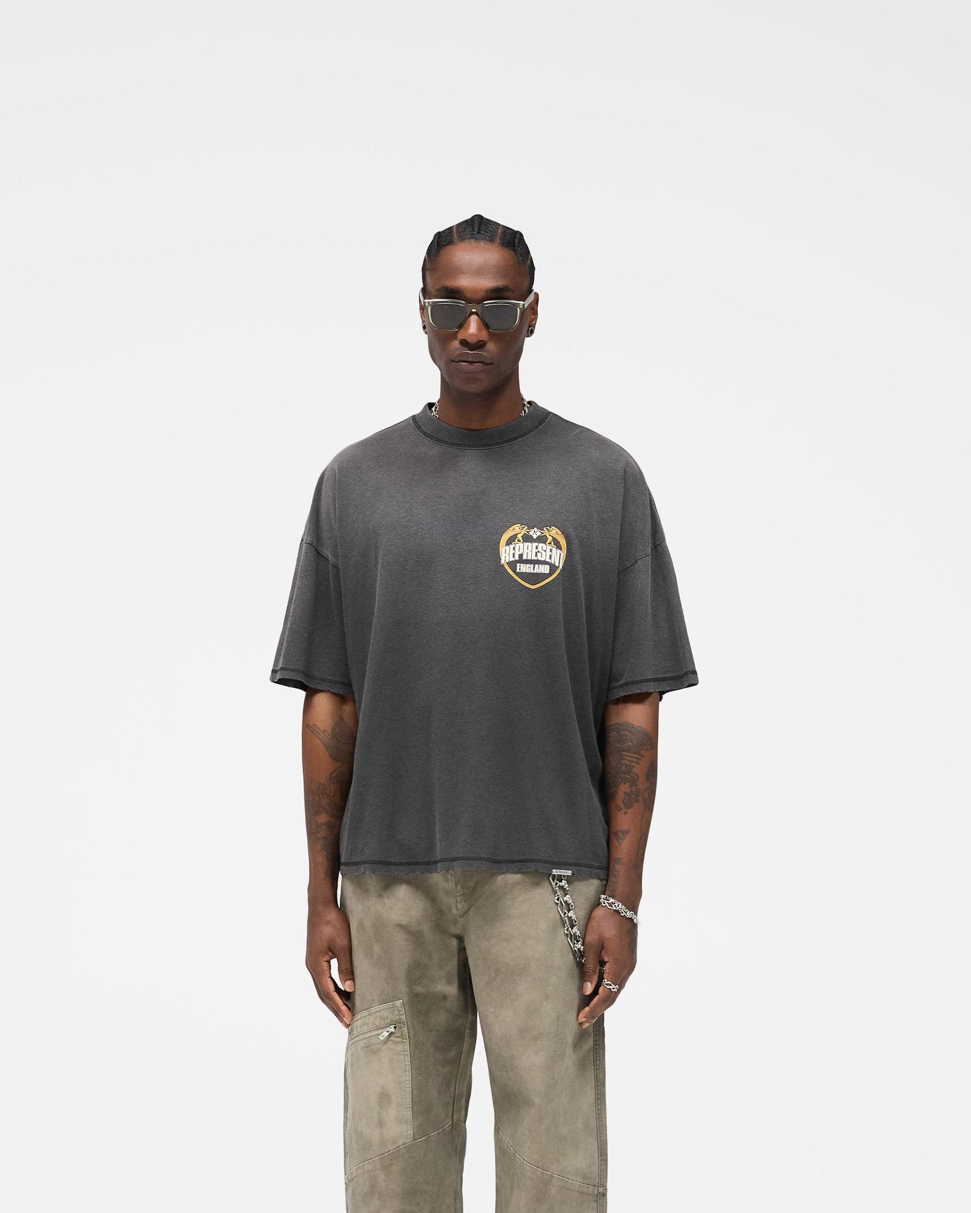 Angel Border T-Shirt - Stained Black