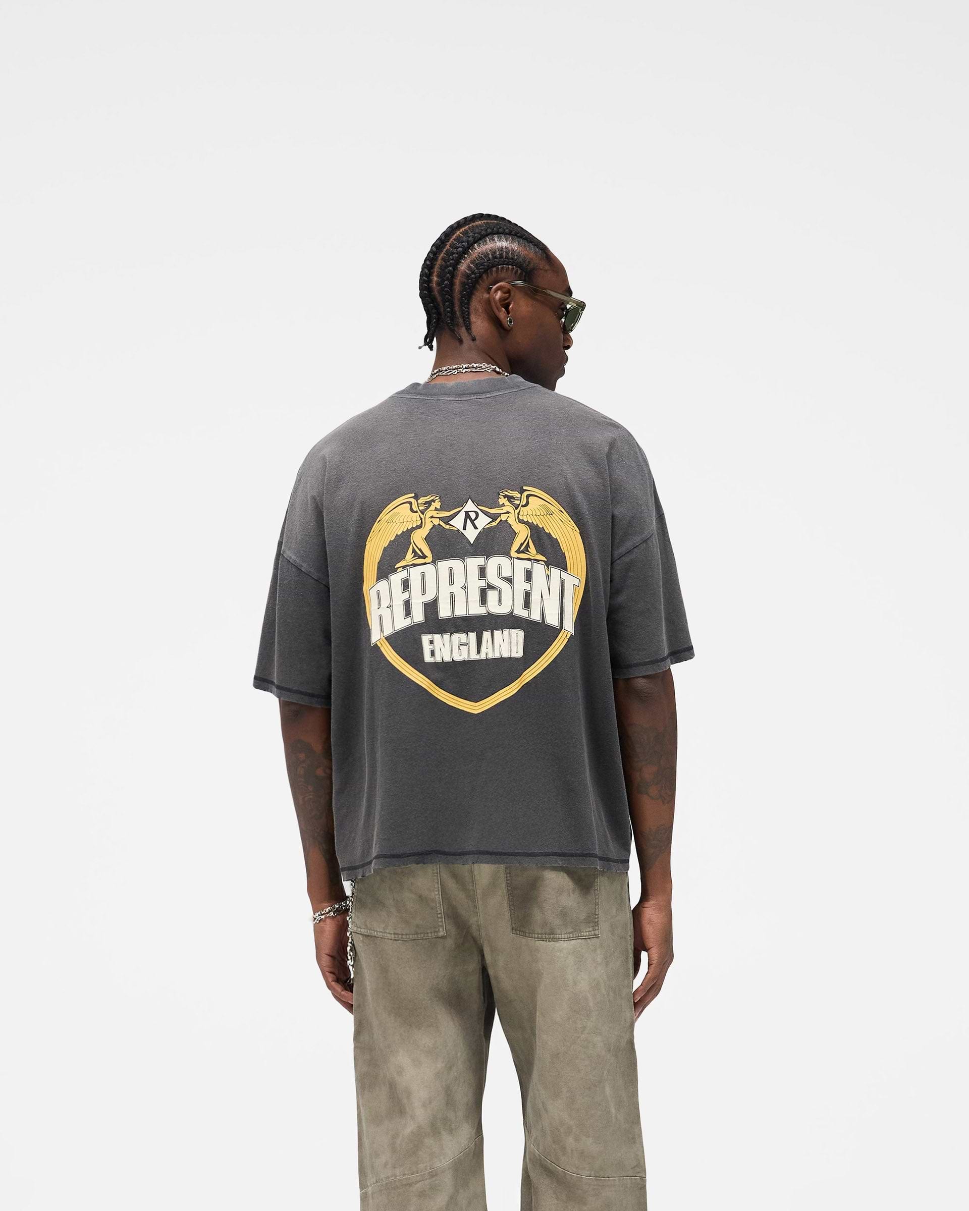 Angel Border T-Shirt - Stained Black