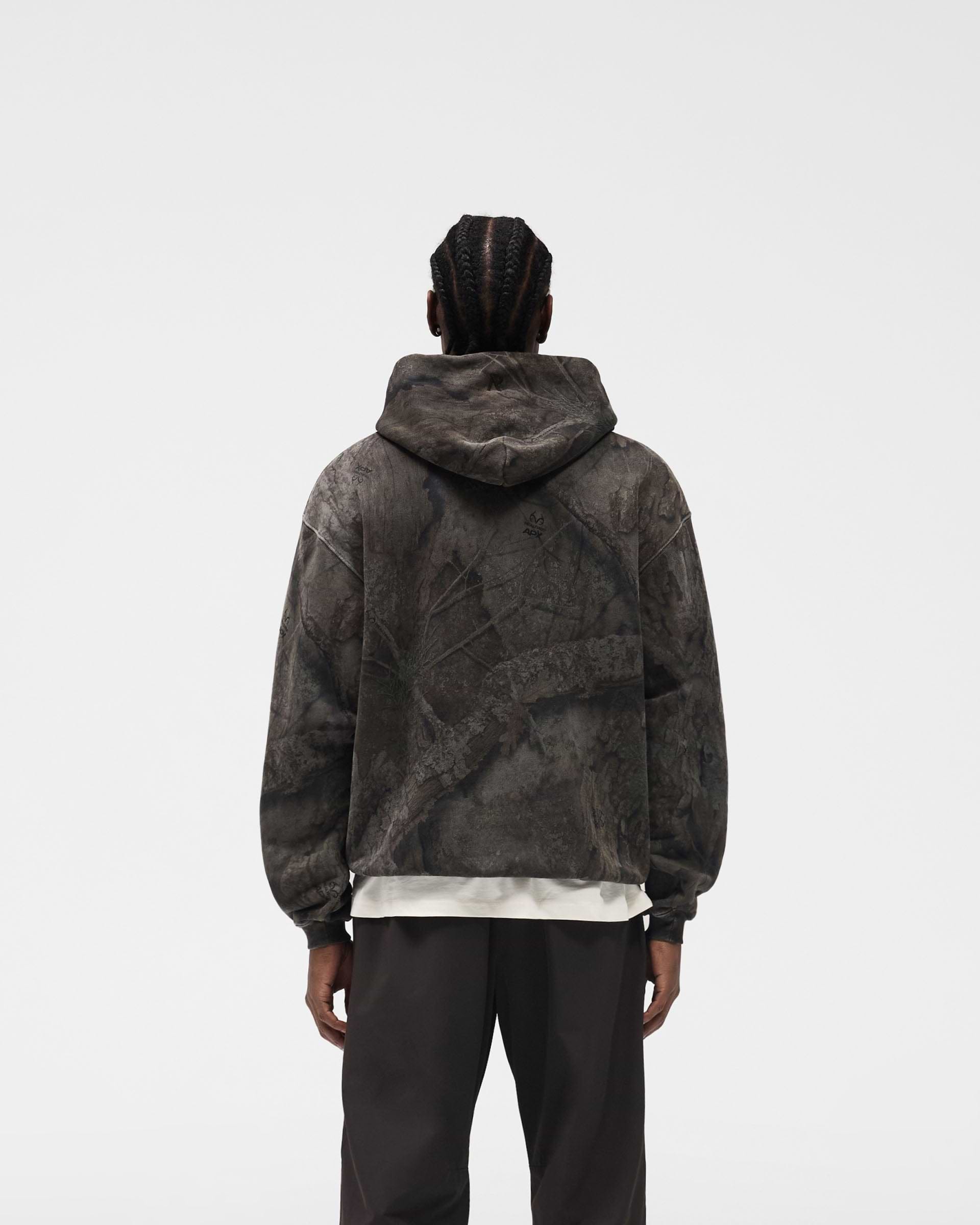 Initial Overdye Realtree® Oversized Hoodie - Overdyed Black