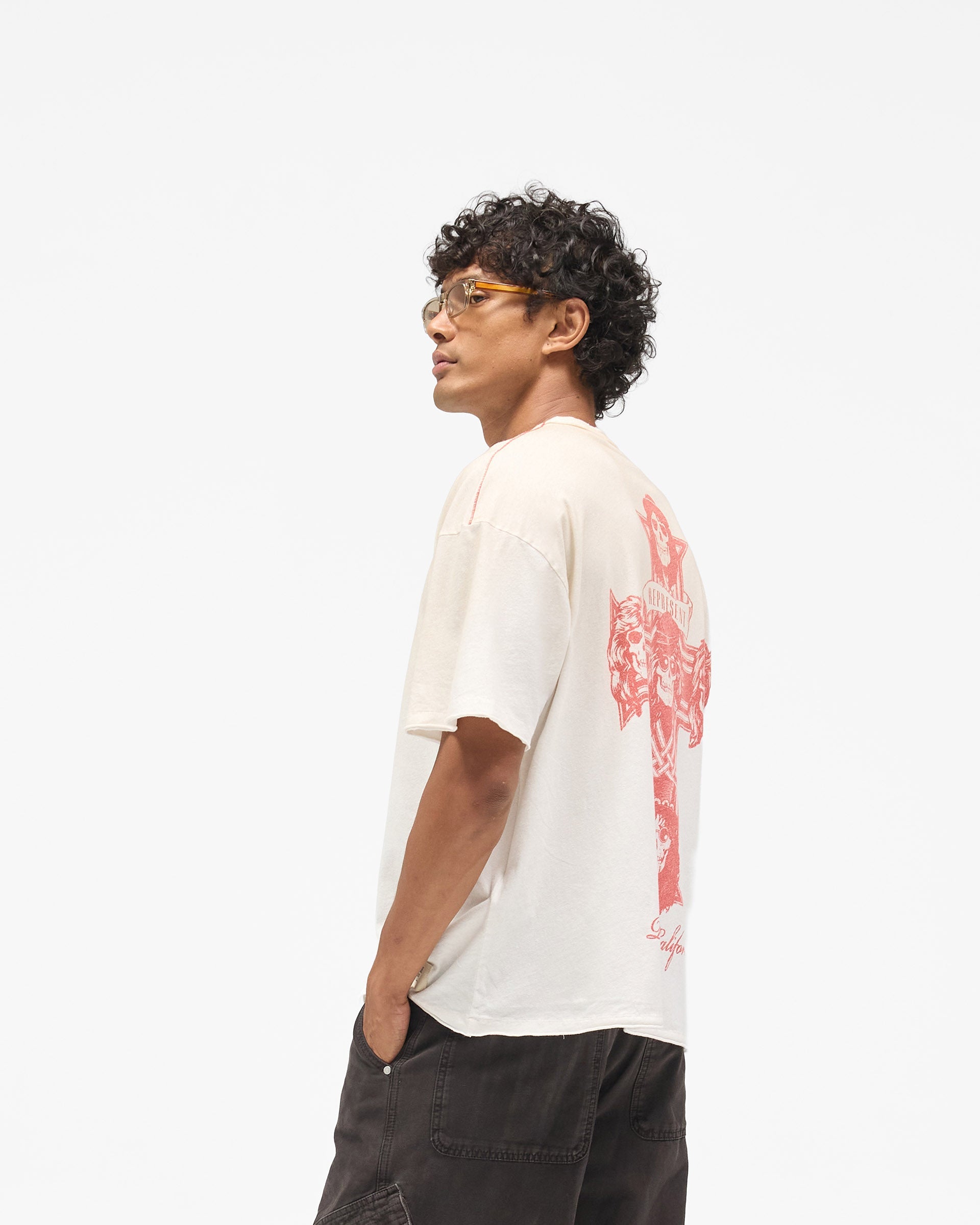 Represent X Guns N' Roses Pasadena T-Shirt - Washed Ecru