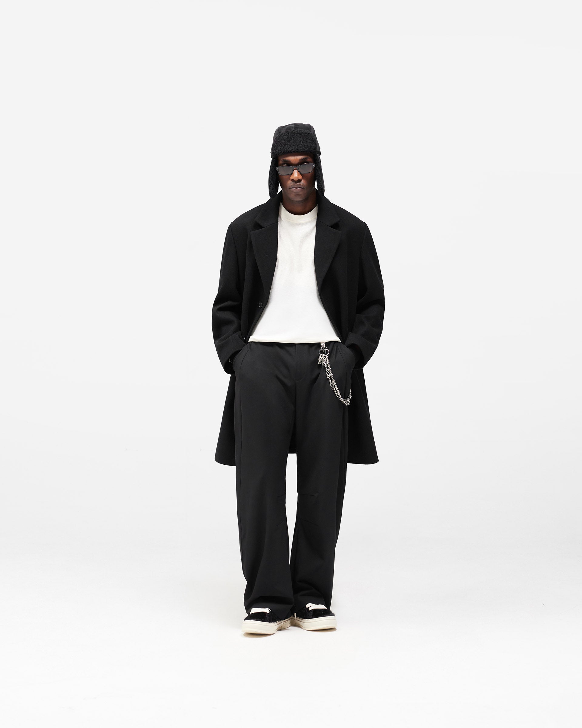 Relaxed Overcoat - Jet Black