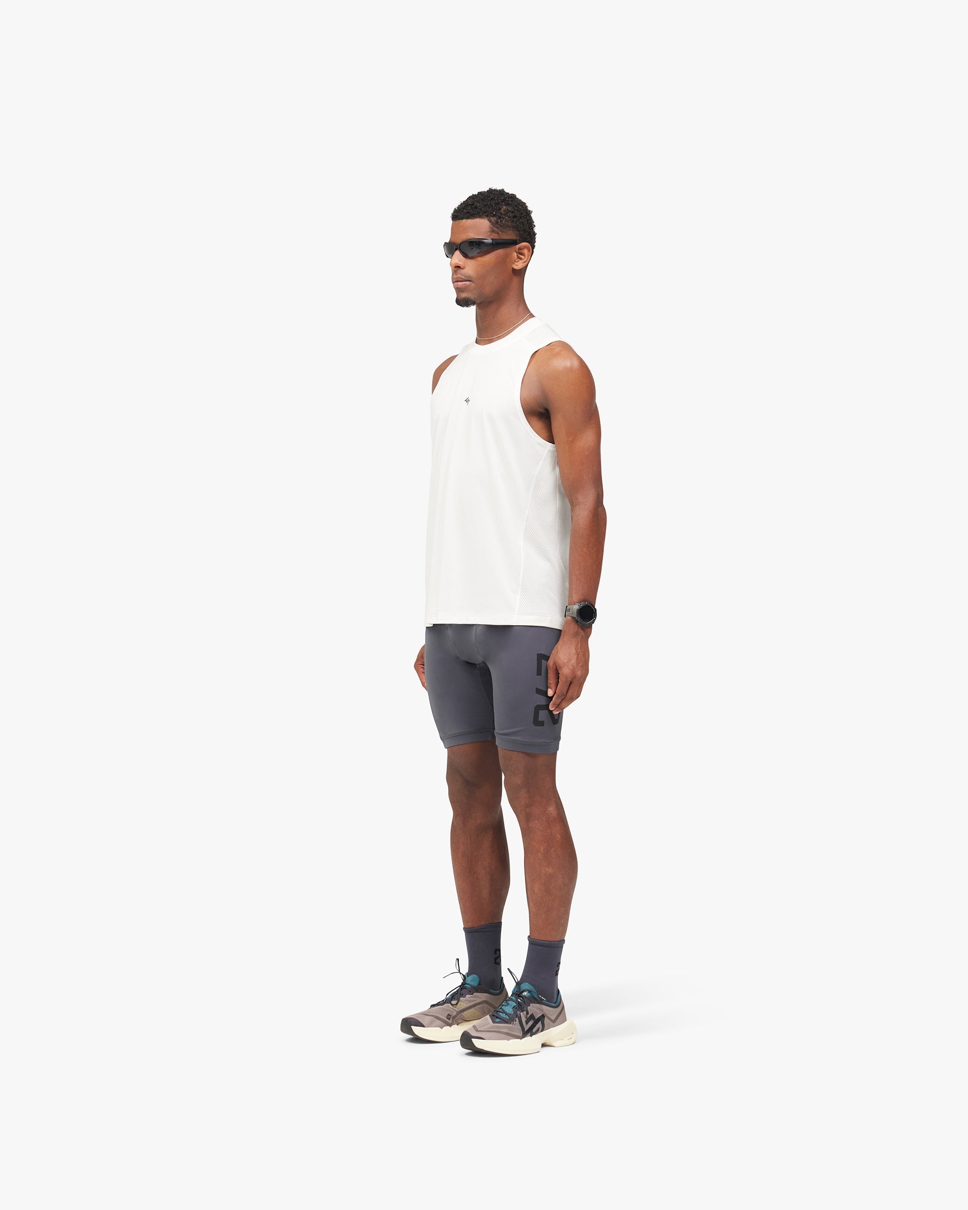 247 Numbers Tank - Flat White