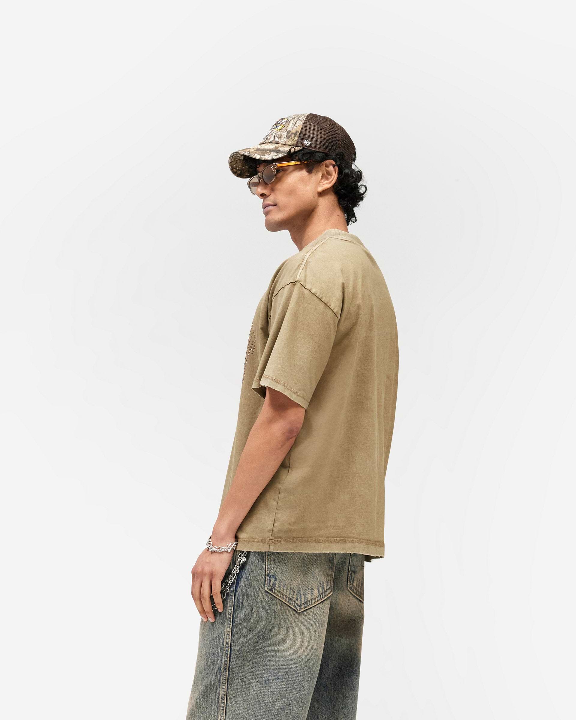 Embellished Represent T-Shirt - Vintage Khaki