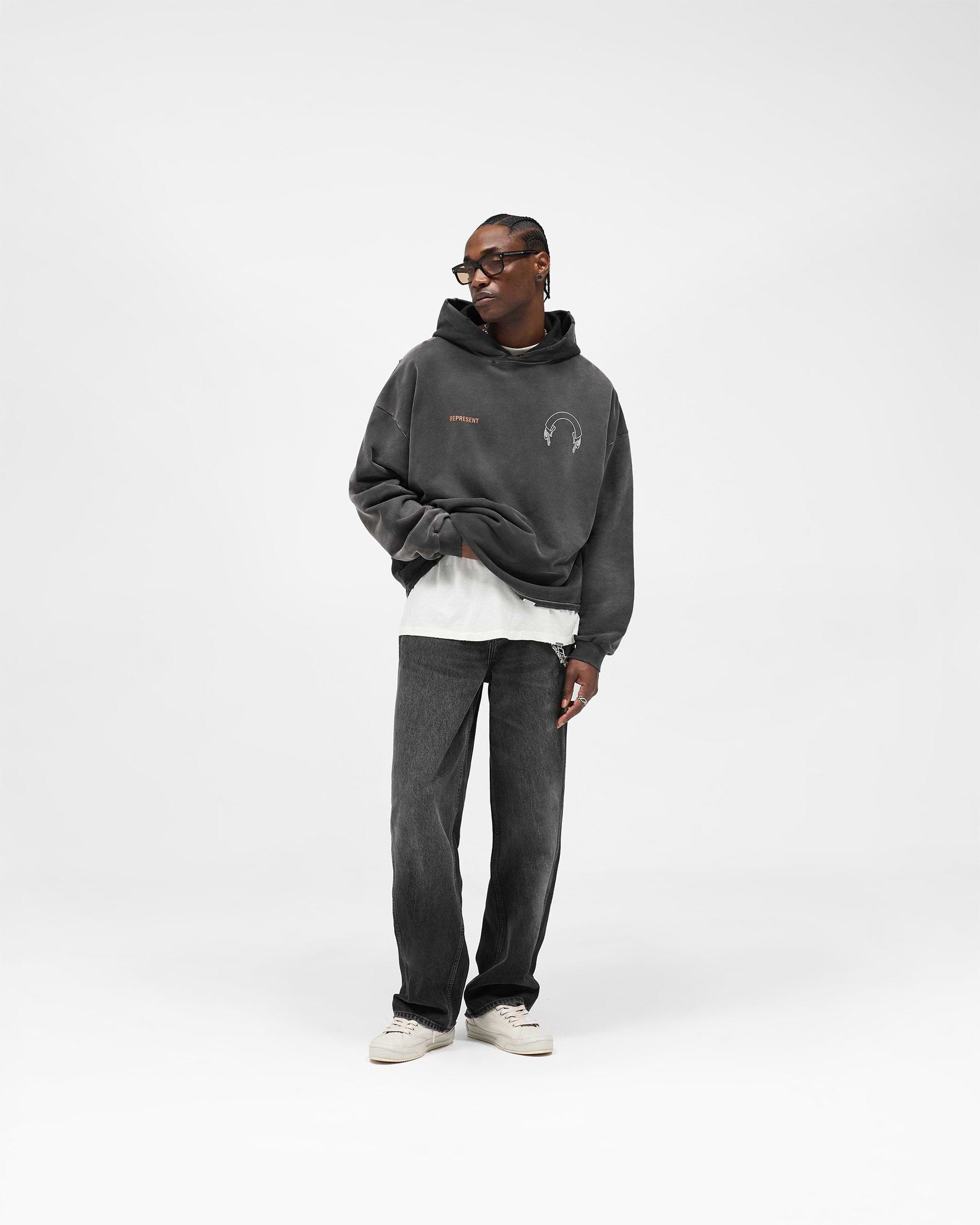 Represent Banner Hoodie - Stained Black