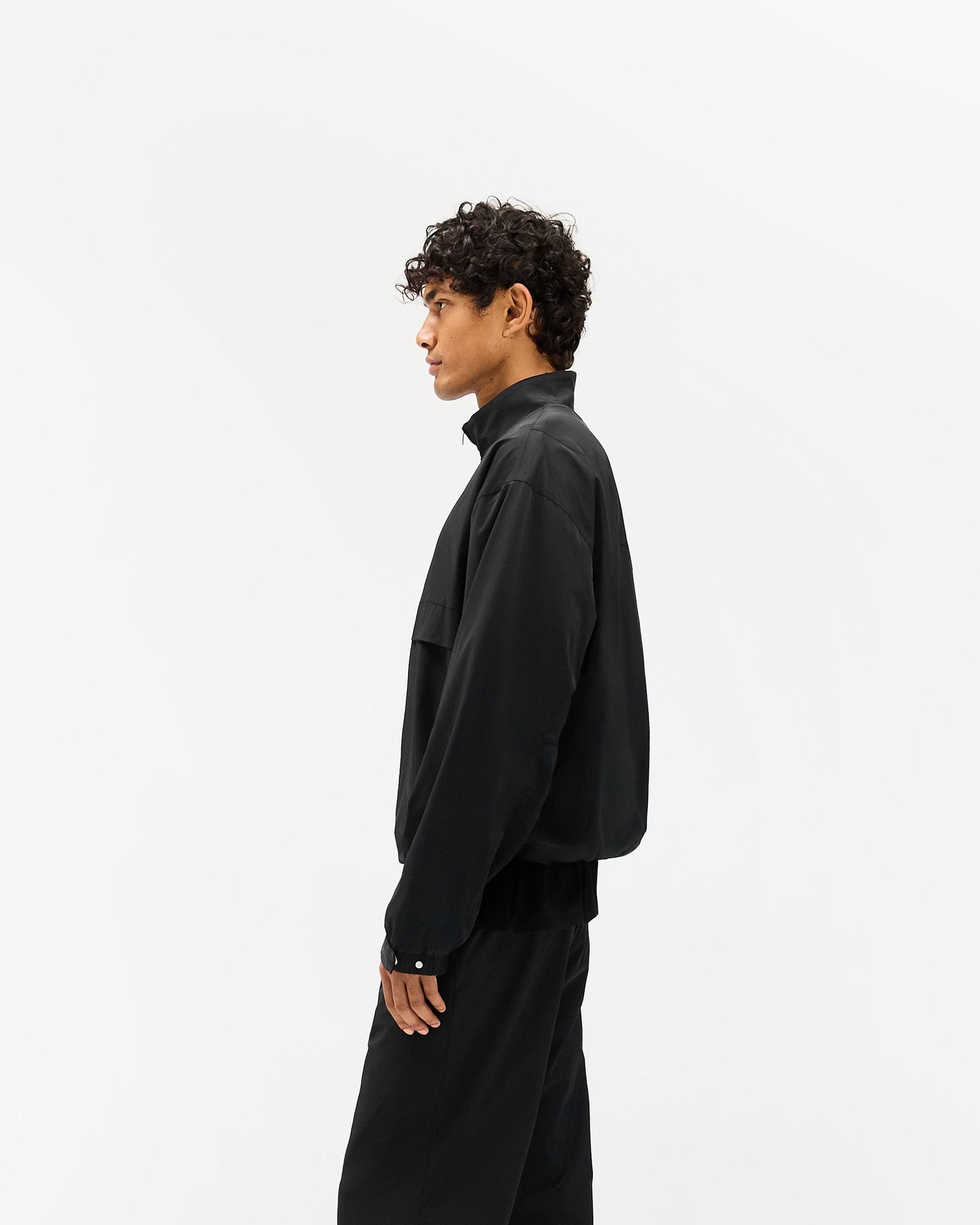 Initial Nylon Track Jacket - Black