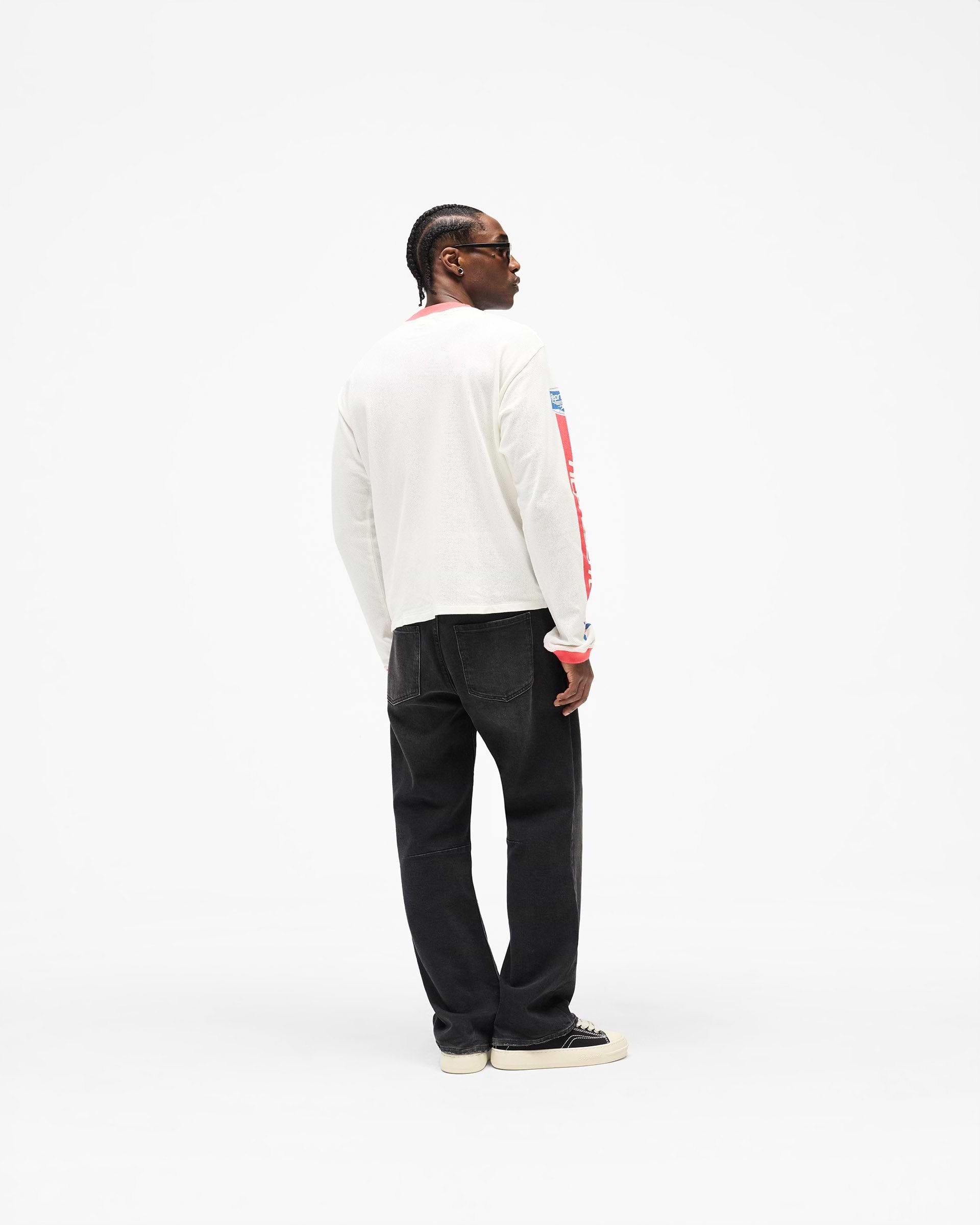Mesh Pegasus Long Sleeve T-Shirt - Flat White
