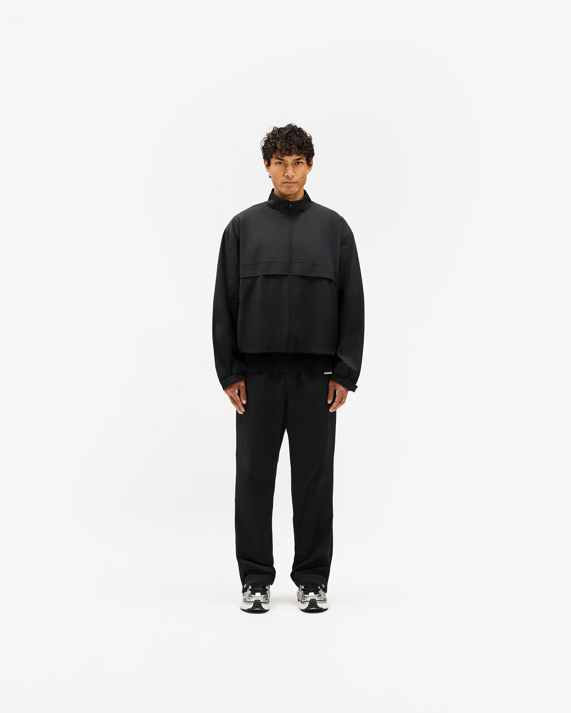Initial Nylon Track Jacket - Black