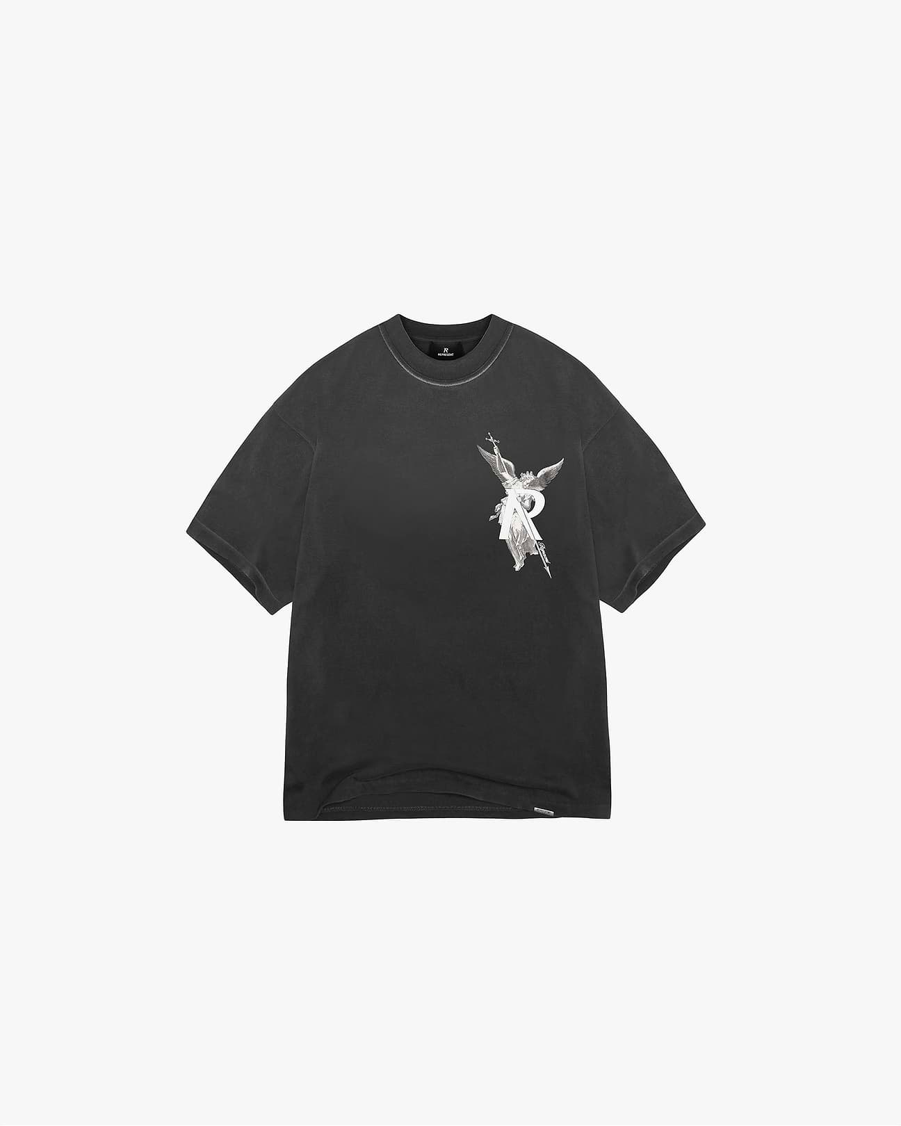Stained Black Archangel T-Shirt | Mens T-shirts | REPRESENT