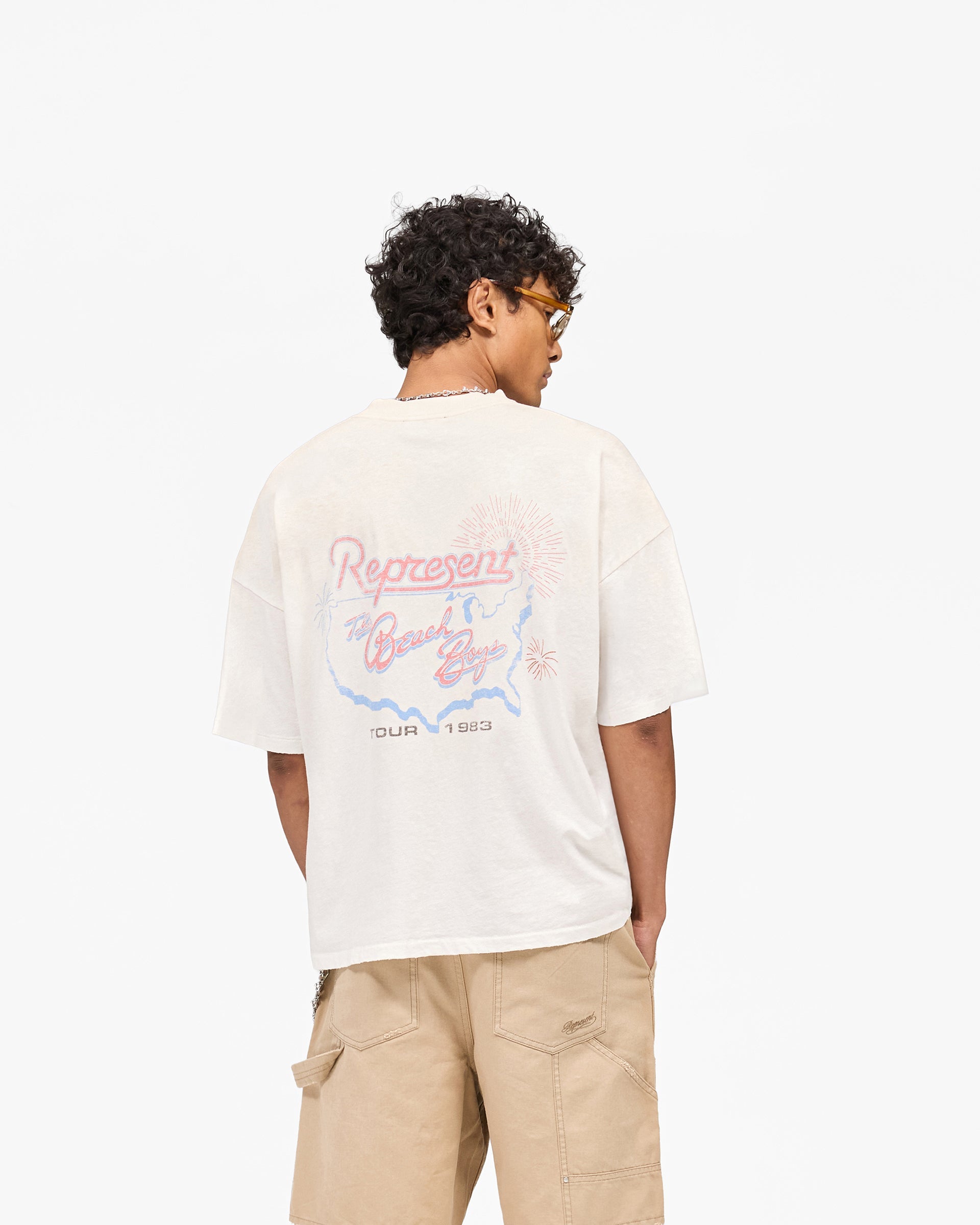 Represent x Beach Boys Tour T-Shirt - Washed Ecru