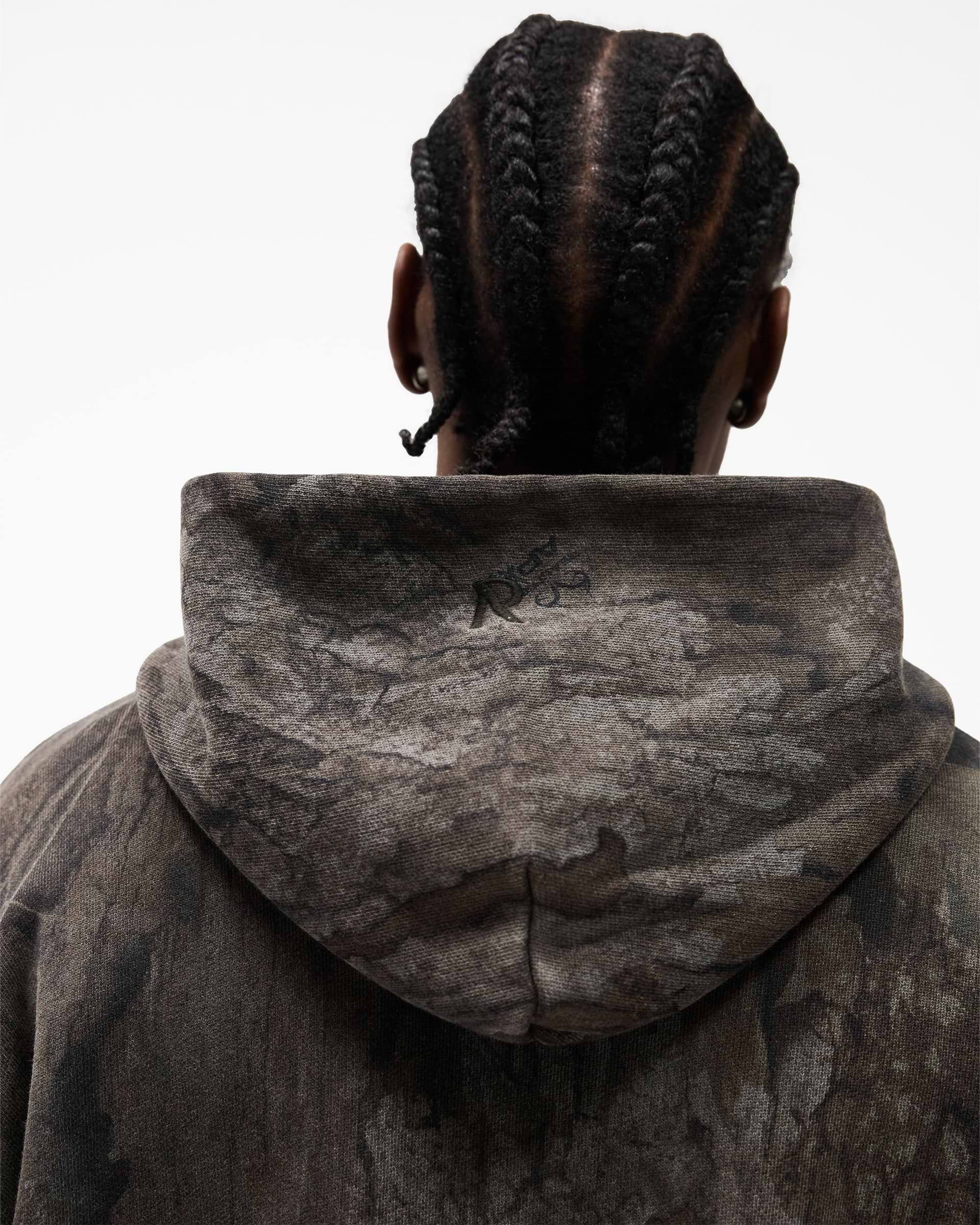 Initial Overdye Realtree® Oversized Hoodie - Overdyed Black