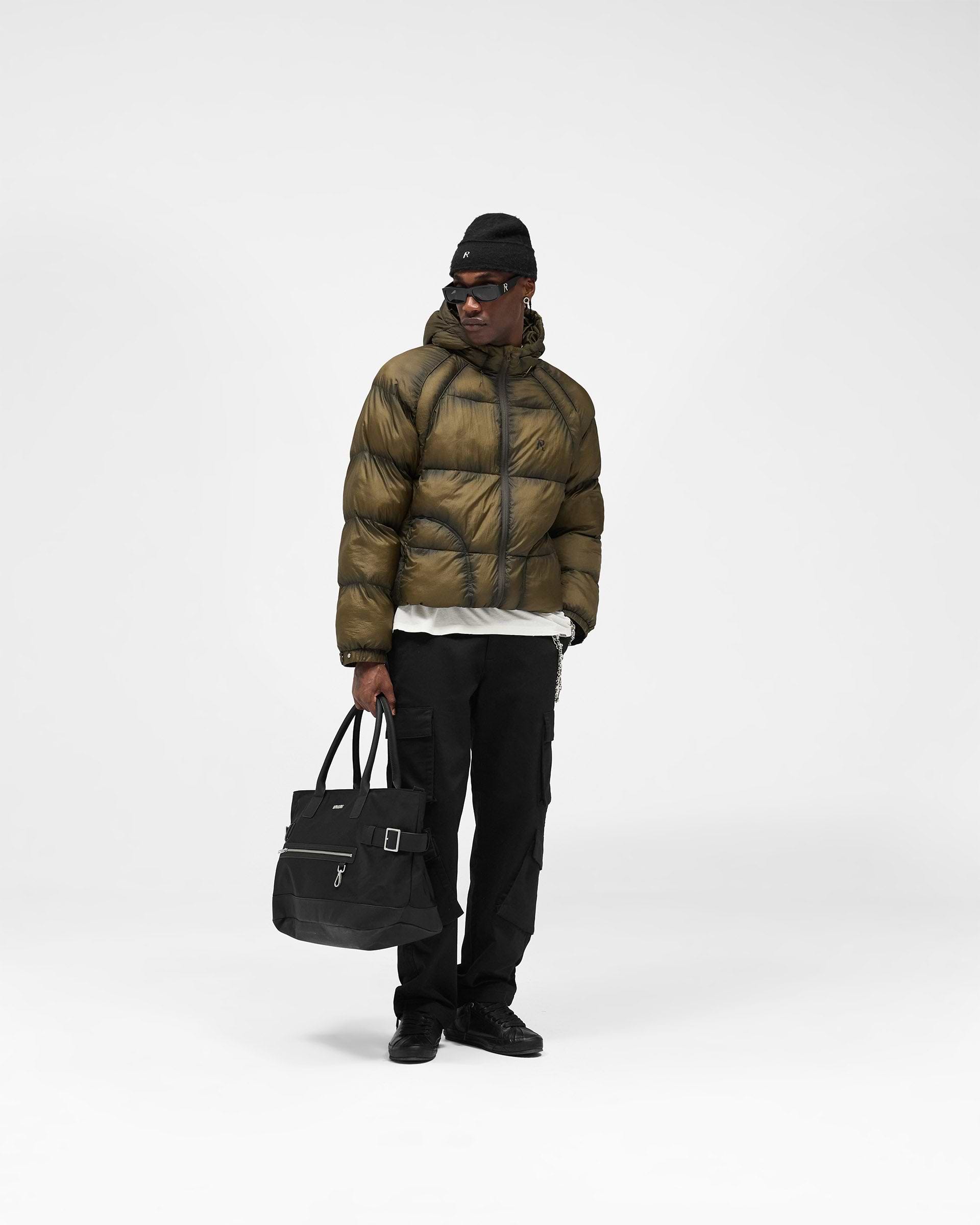 Translucent Hooded Puffer - Dark Olive