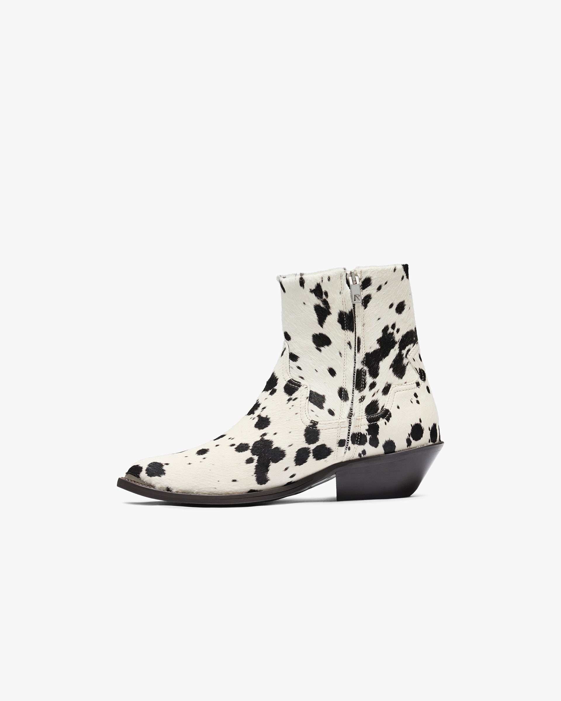 Michael Zip Boot Cowhide - Flat White Black