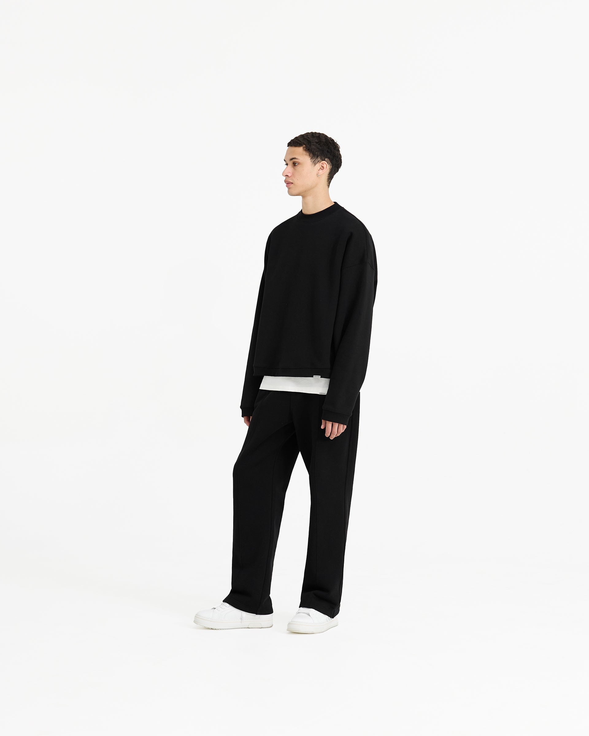 Initial Boxy Sweater - Jet Black