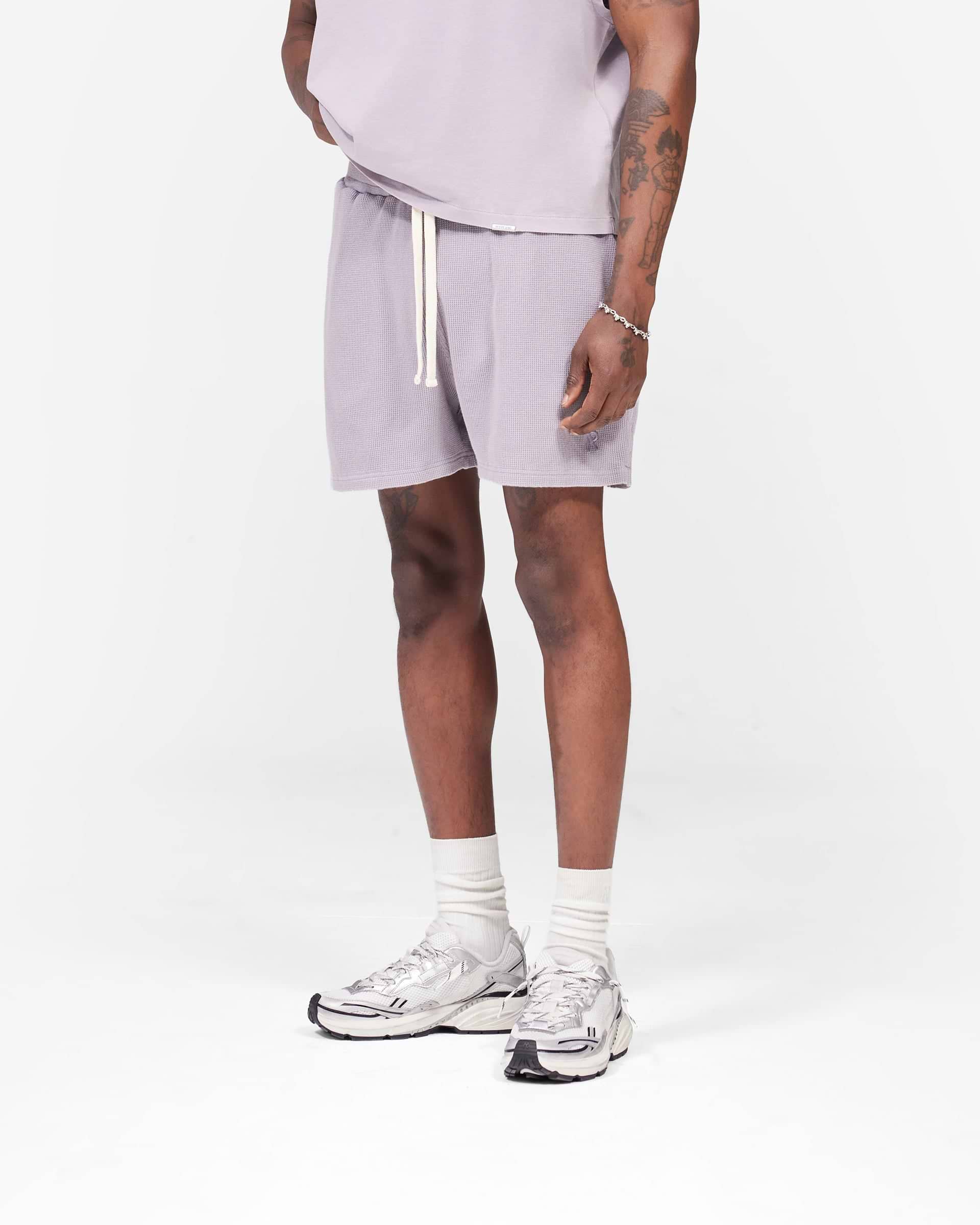 Initial Waffle Shorts- Mist