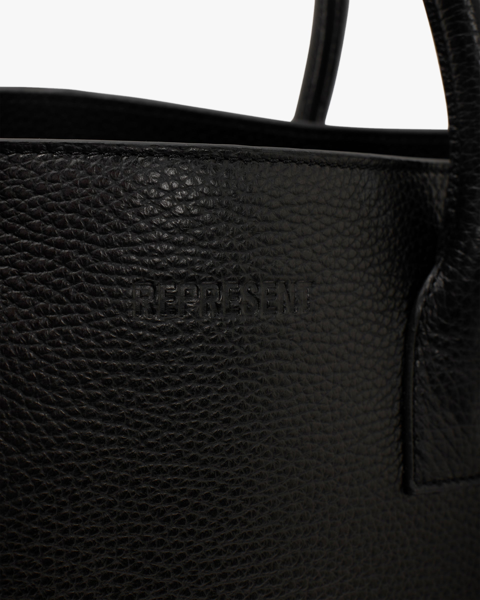 Leather Tote Bag - Textured Black