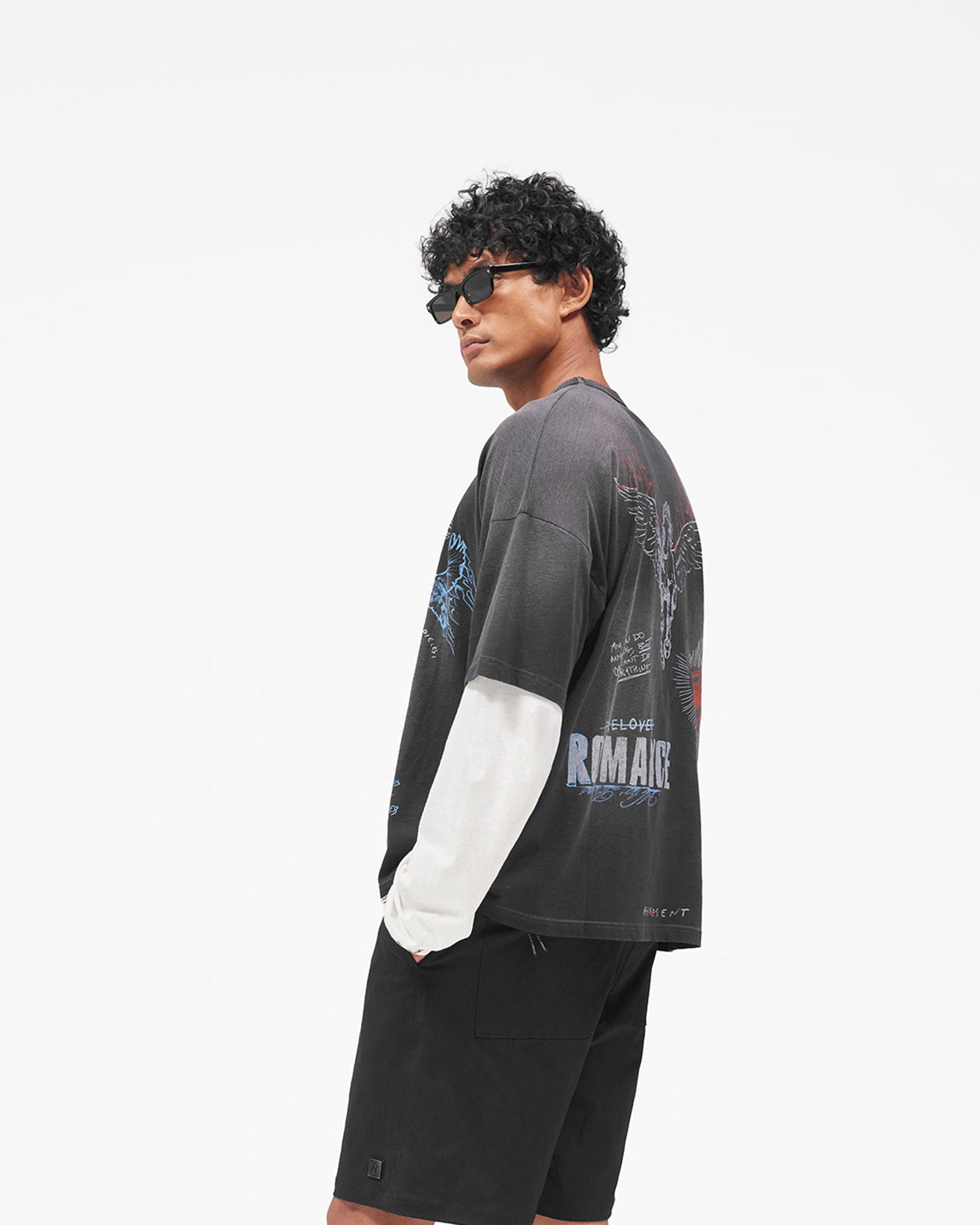Heavier Than The Heavens Long Sleeve T-Shirt - Washed Black
