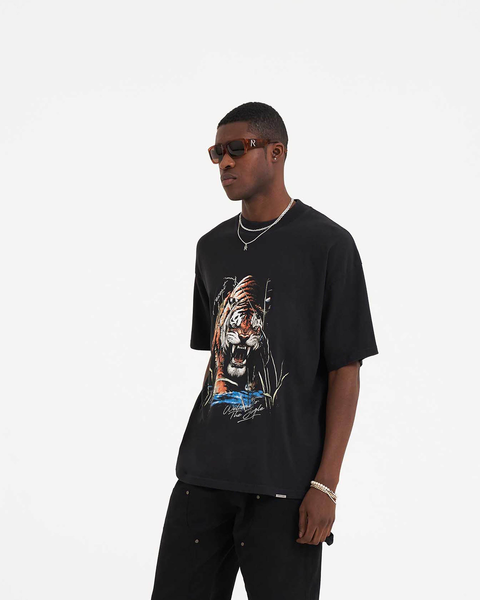 Welcome To The Jungle T-Shirt | Off Black T-Shirts SS23 | Represent Clo