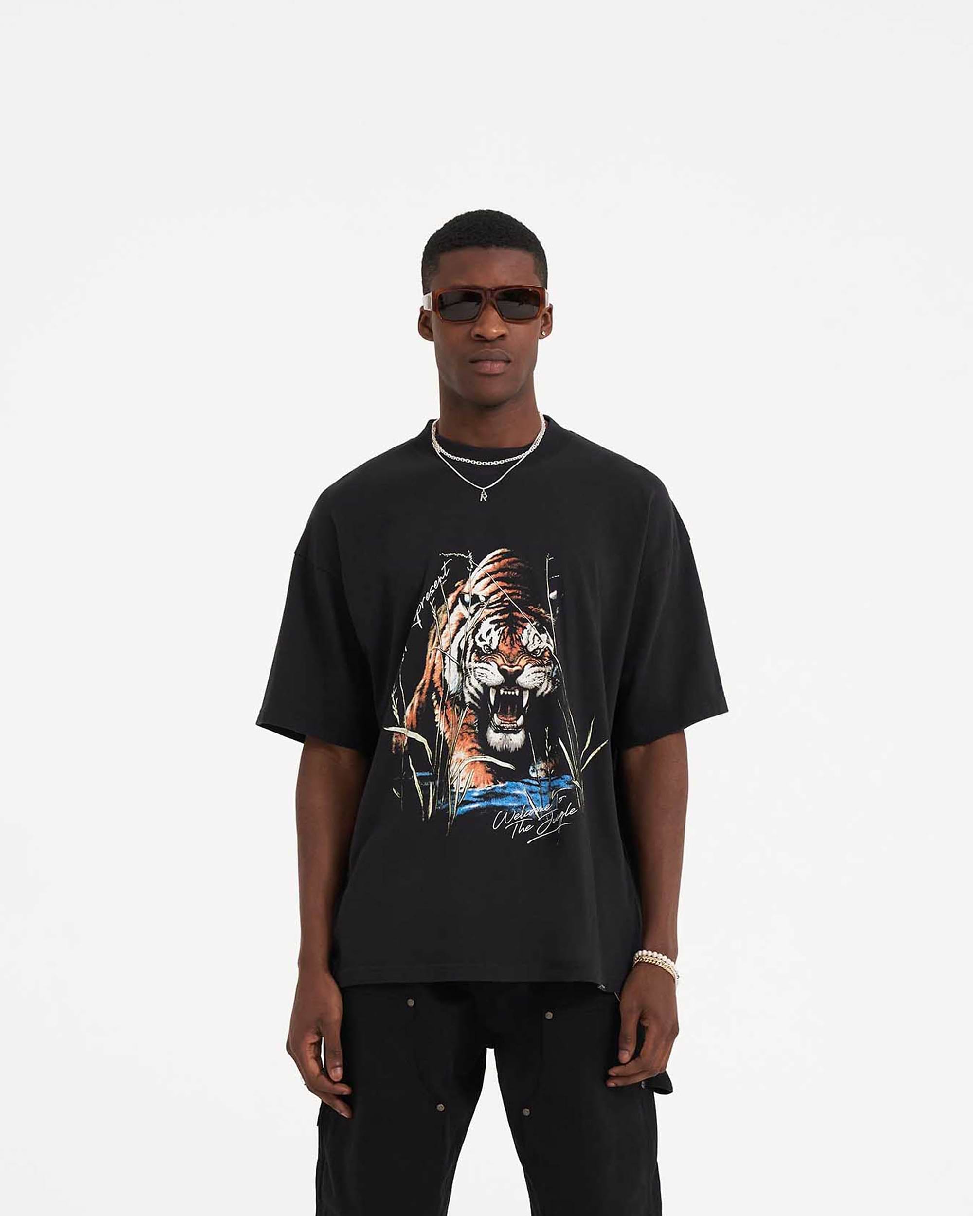 Welcome To The Jungle T-Shirt | Off Black T-Shirts SS23 | Represent Clo