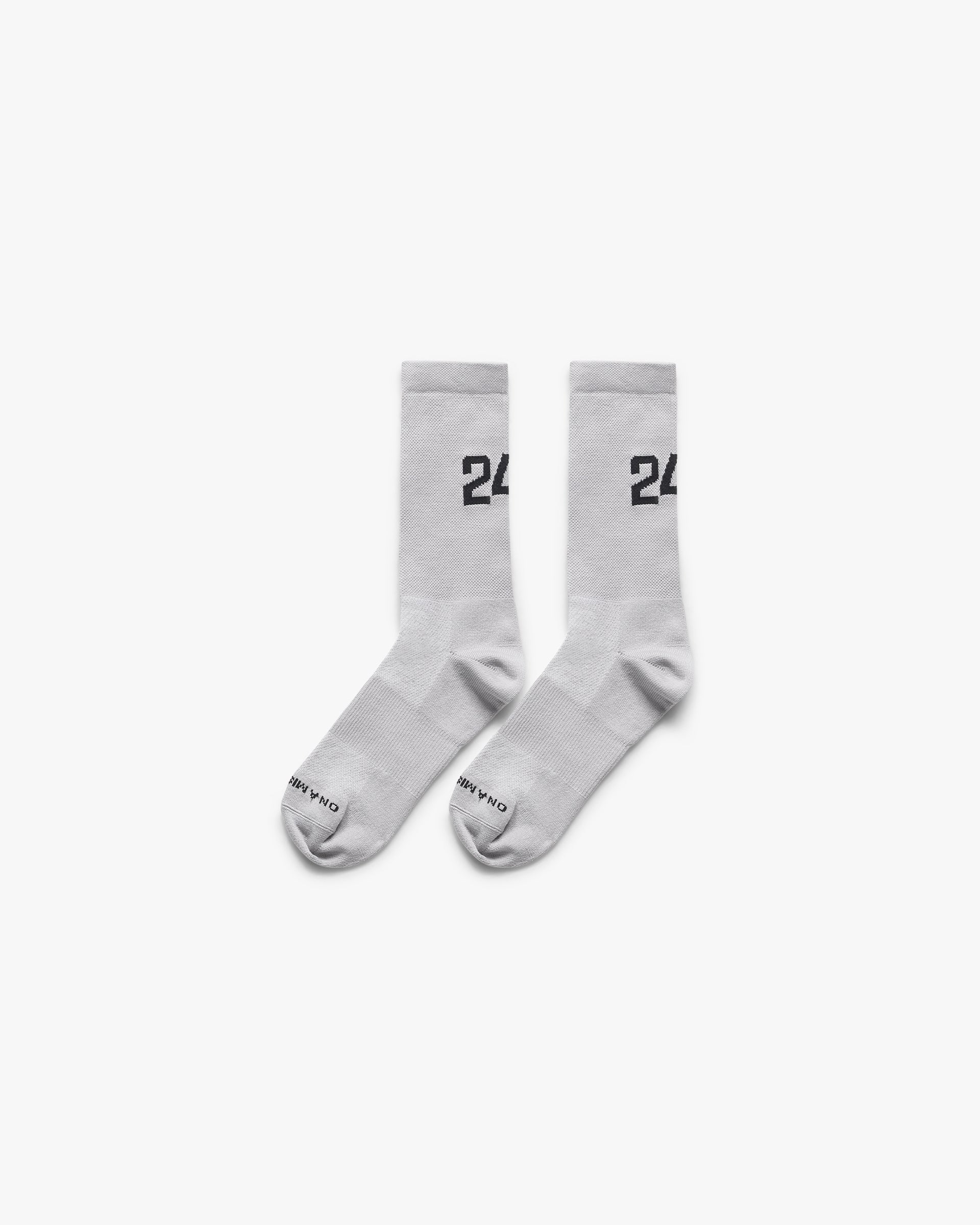 247 Numbers Race Sock - Ash Grey - Packshot