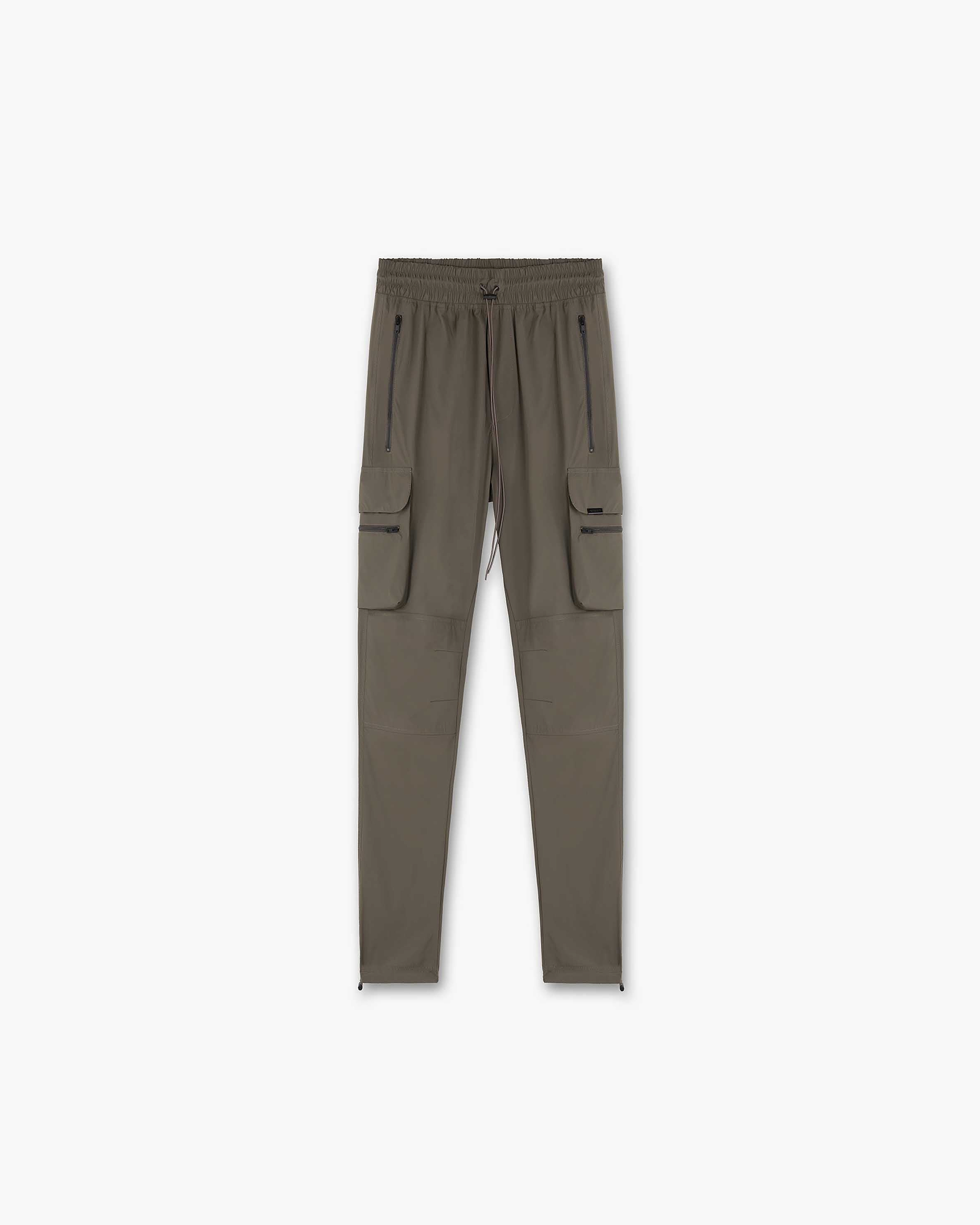 Front product image of mens olive pants on a plain white background | 247 Pant in Olive | Relaxed fit pants with elasticated waistband | 247 Pants | Represent Clo