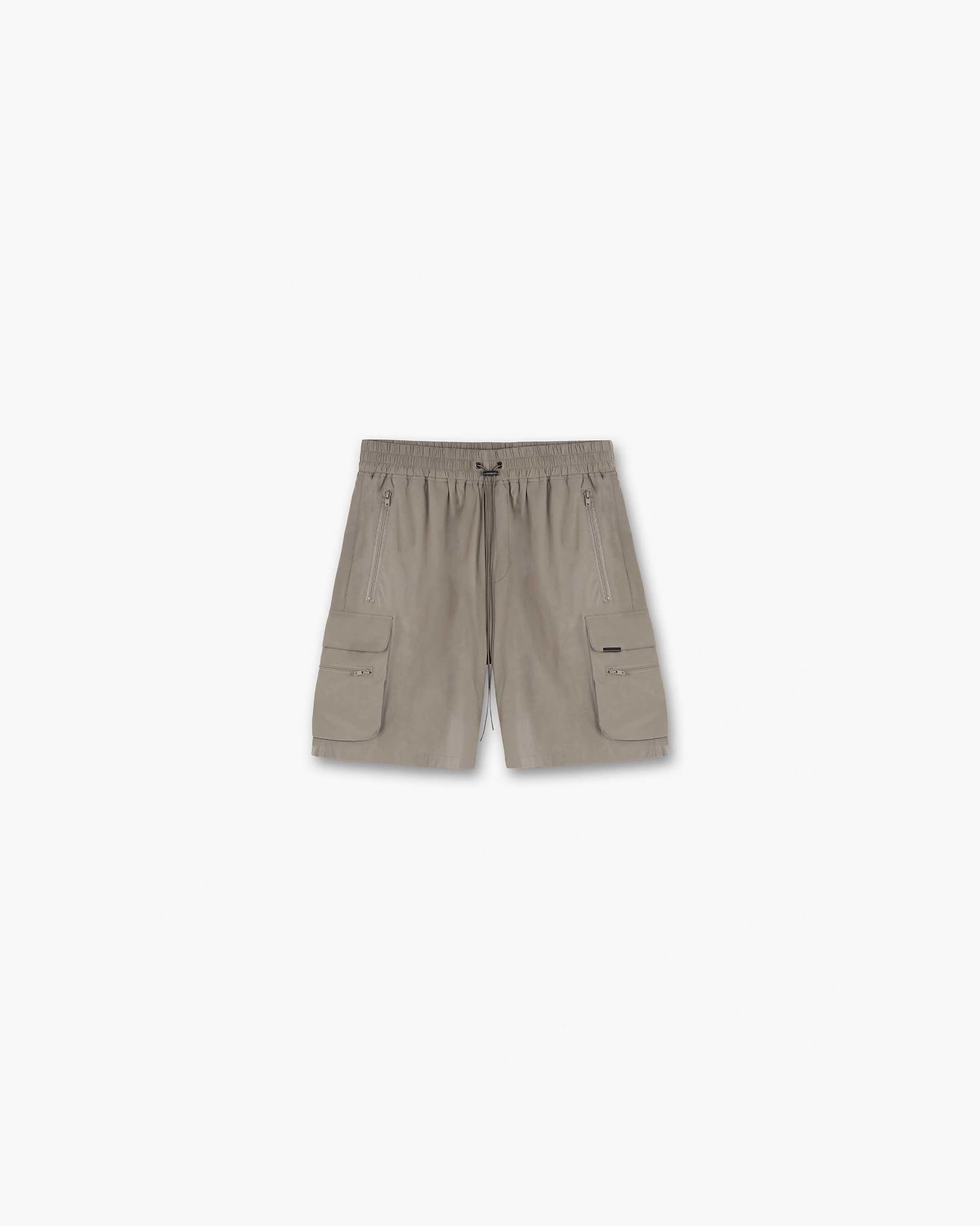 Front product image of mens taupe shorts on a plain white background | 247 Shorts in Taupe | Shorts with comfortable fit and sleek design | 247 Shorts | Represent Clo