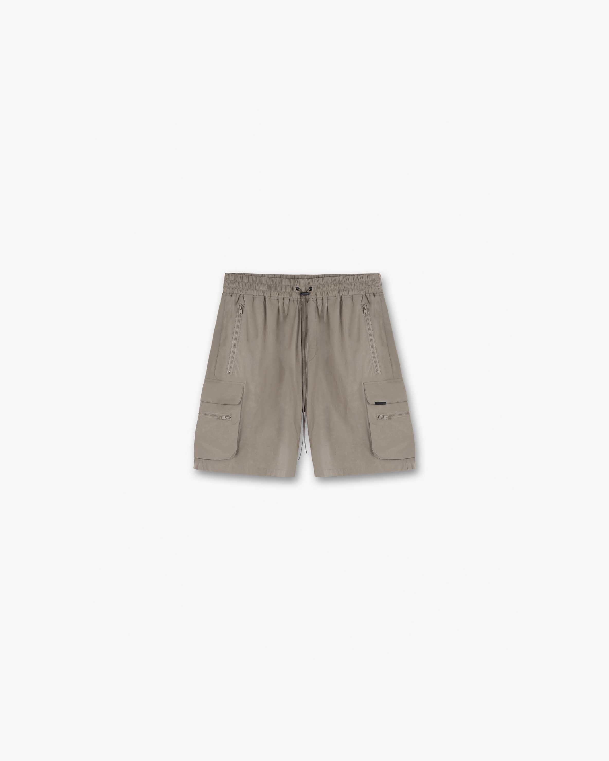 Front product image of mens taupe shorts on a plain white background | 247 Shorts in Taupe | Shorts with comfortable fit and sleek design | 247 Shorts | Represent Clo