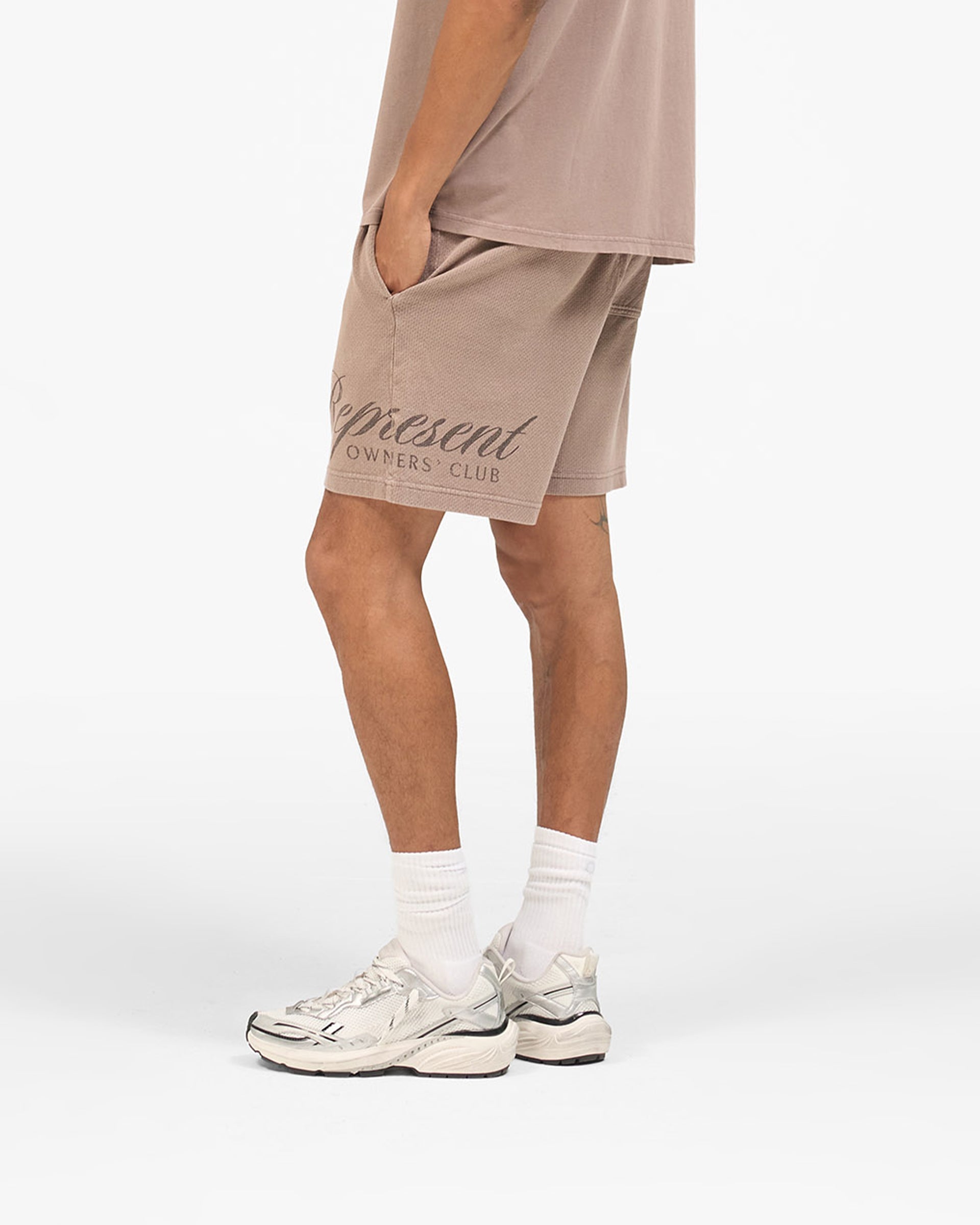 Owners Club Script Mesh Shorts - Truffle