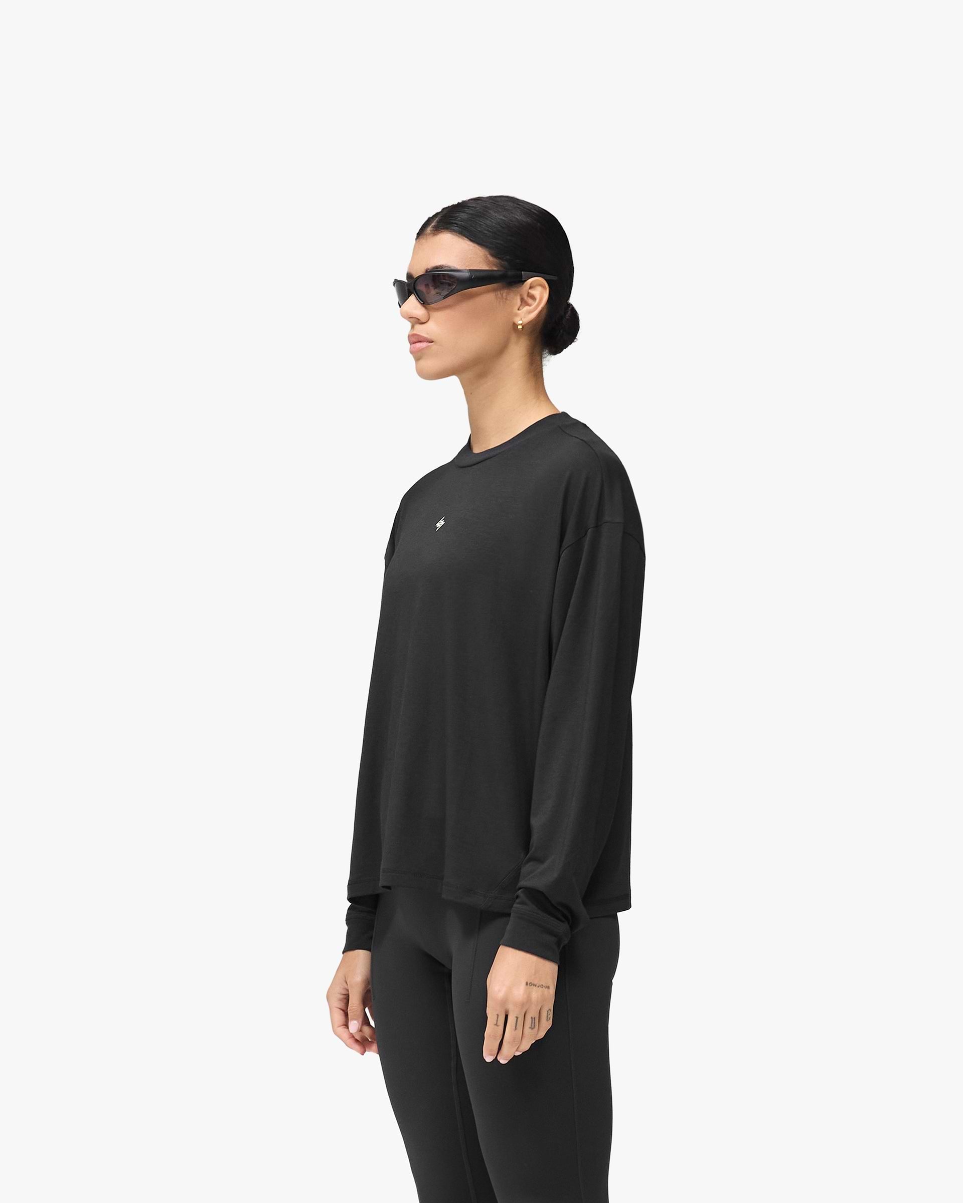 247 DNA Oversized Long Sleeve T-Shirt - Jet Black