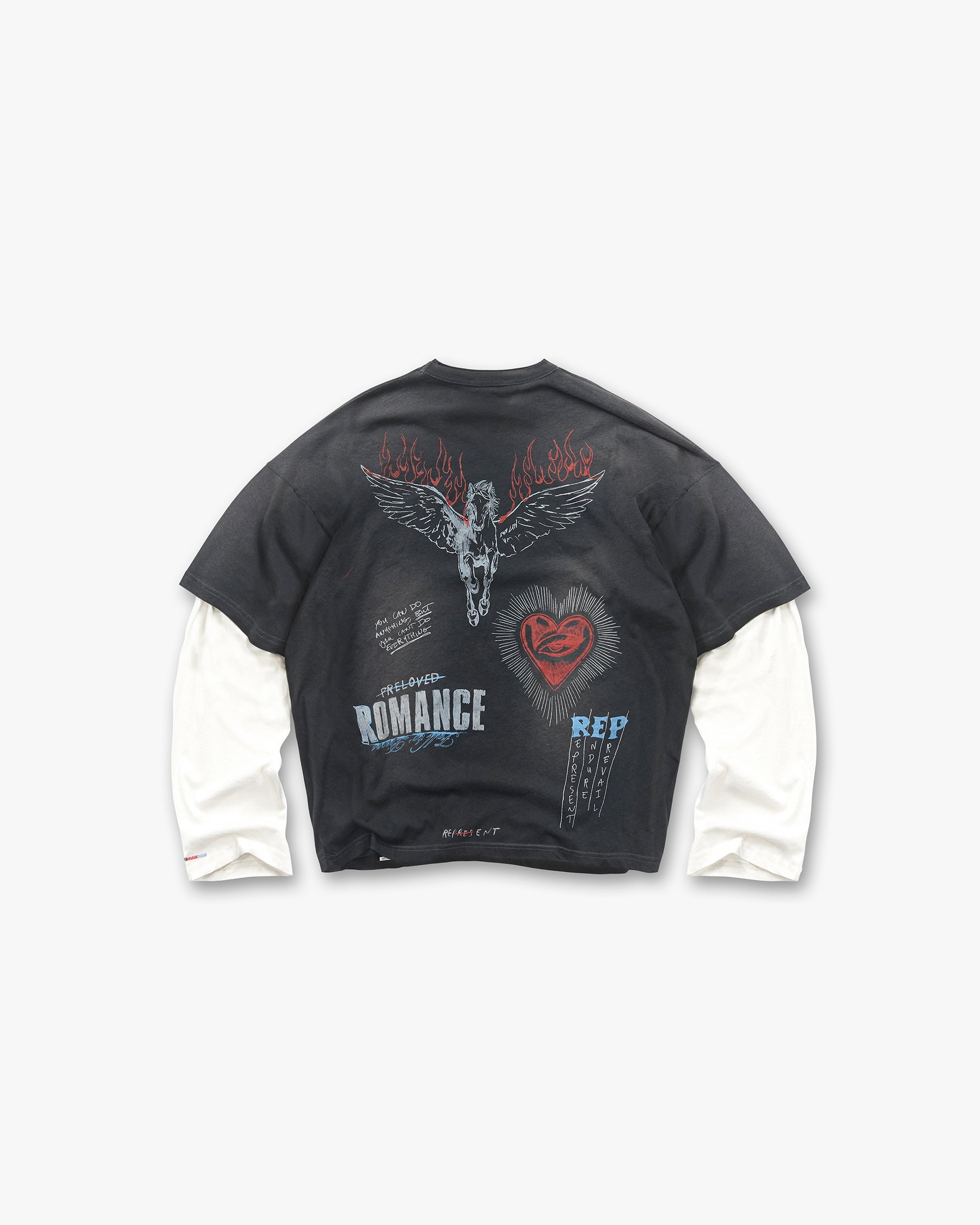 Heavier Than The Heavens Long Sleeve T-Shirt - Washed Black
