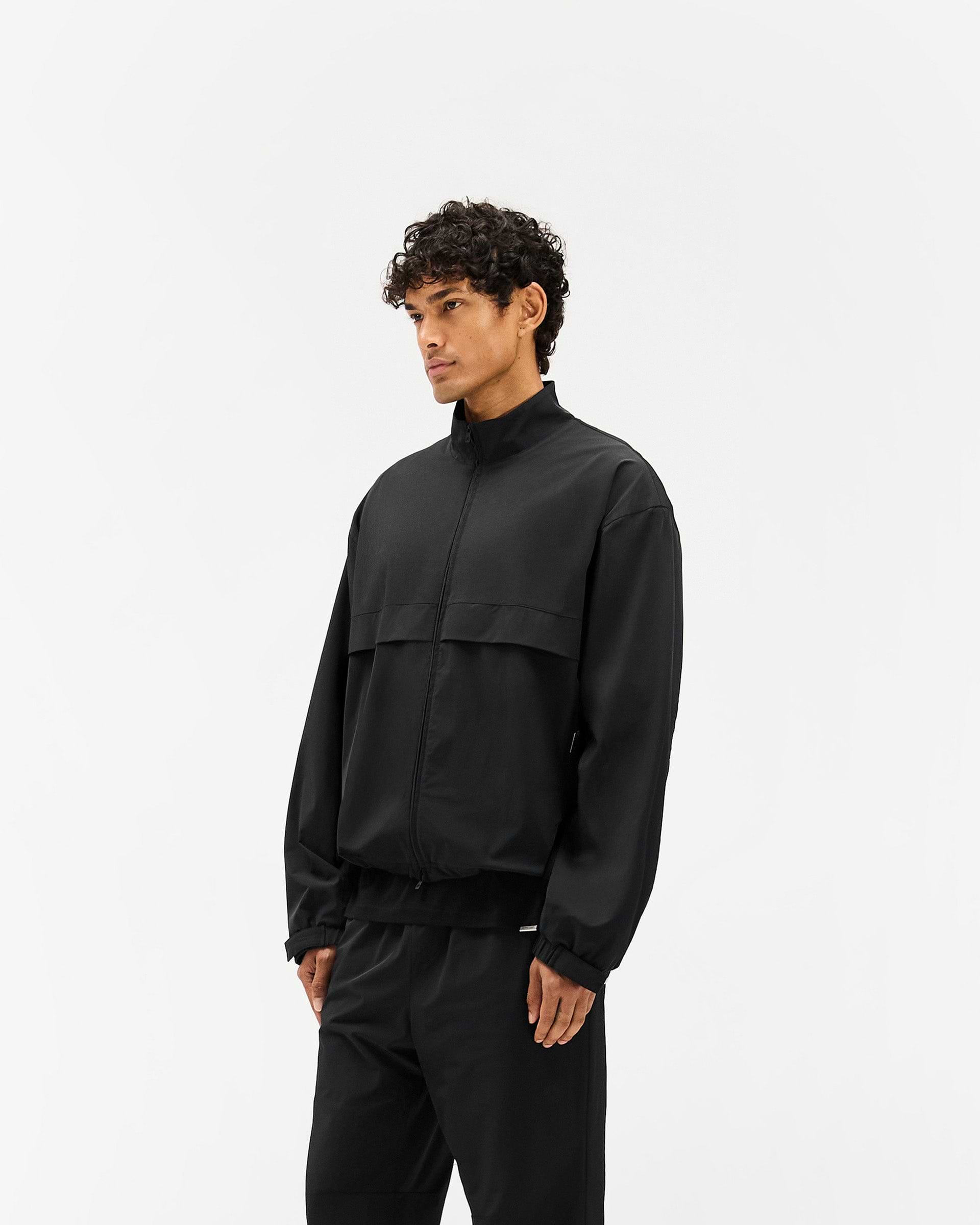 Initial Nylon Track Jacket - Black