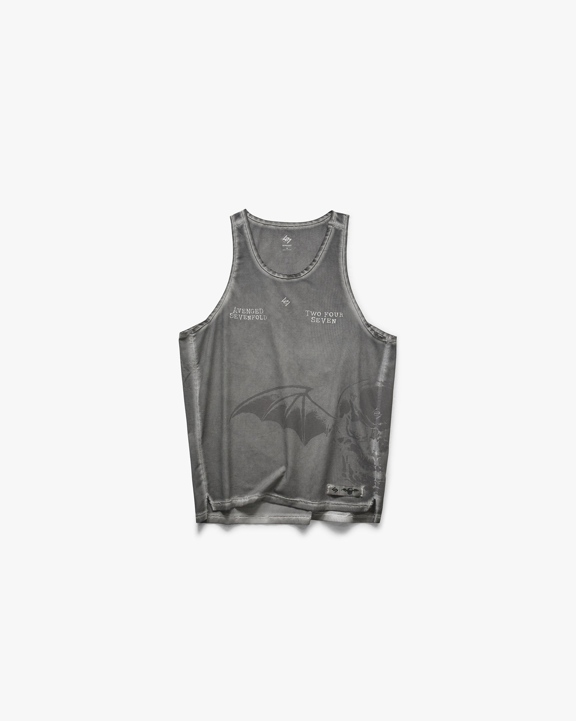 247 x Avenged Sevenfold Death Bat Singlet - Washed Grey