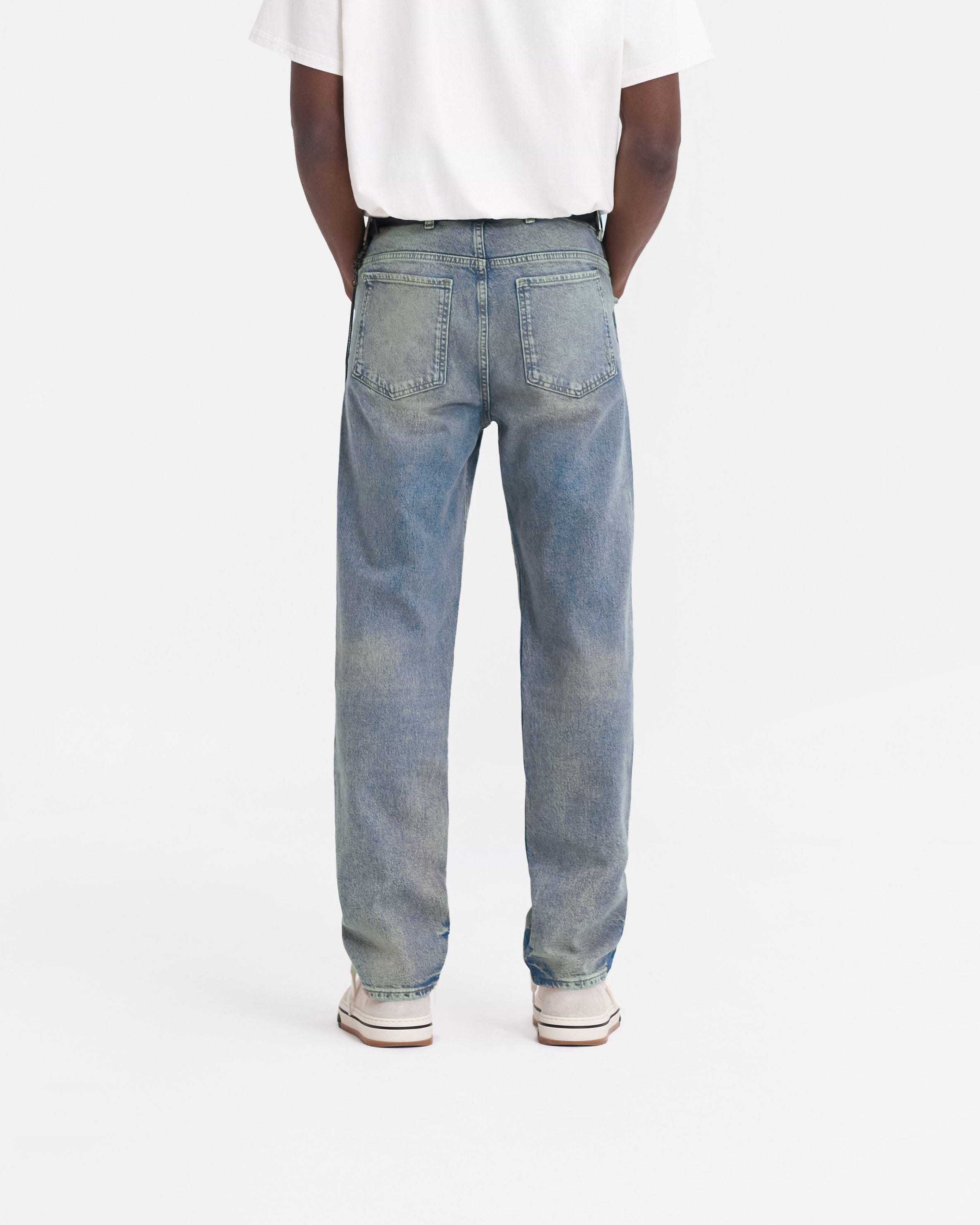 R2 Straight Leg Denim | Blue Cream Denim FW23 | Represent Clo