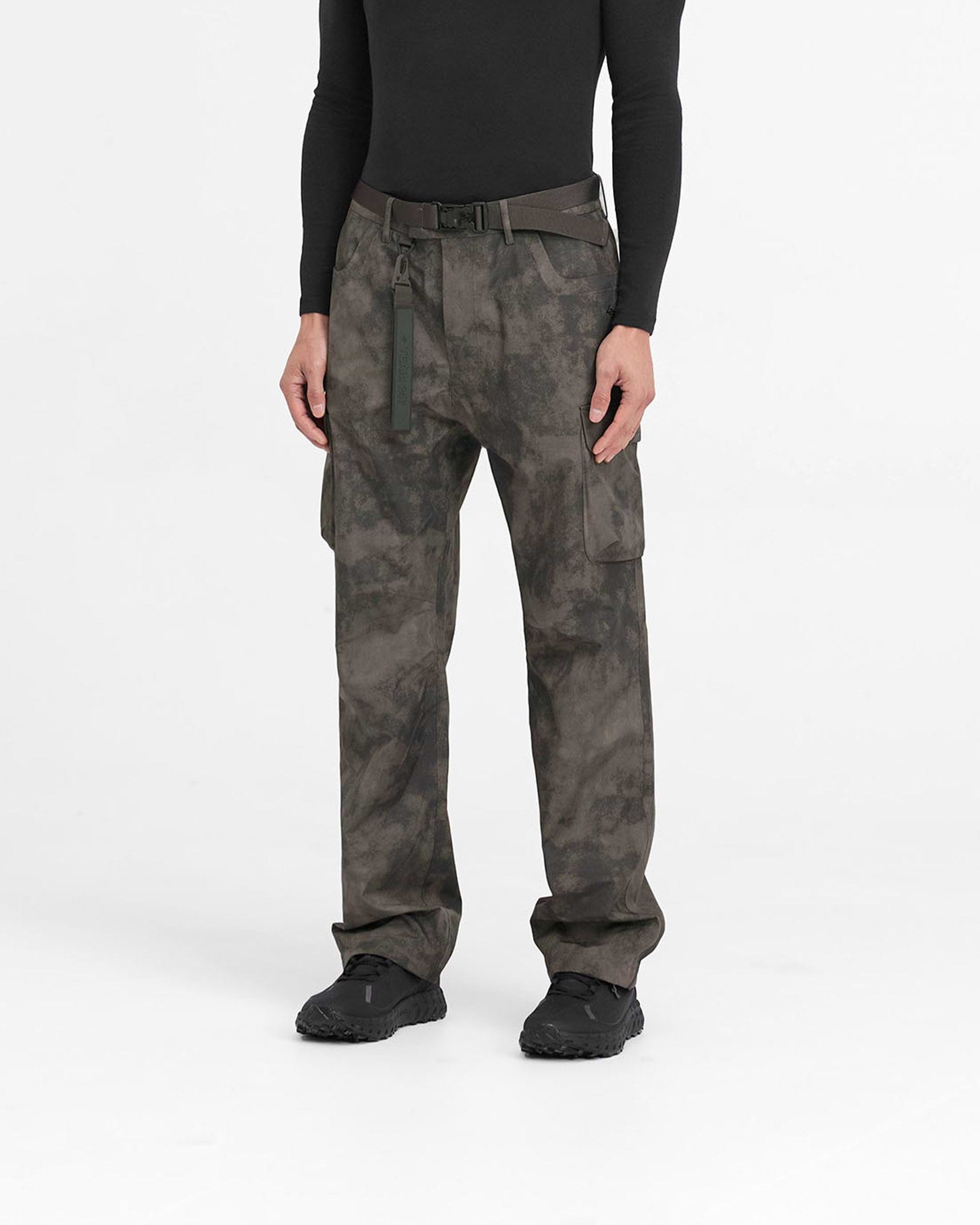 Back product image of mens grey cargo pants on a plain white background | 247 Technical Cargo Pant in Terrain | Waterproof pants with technical cargo pockets | 247 Pants | Represent Clo