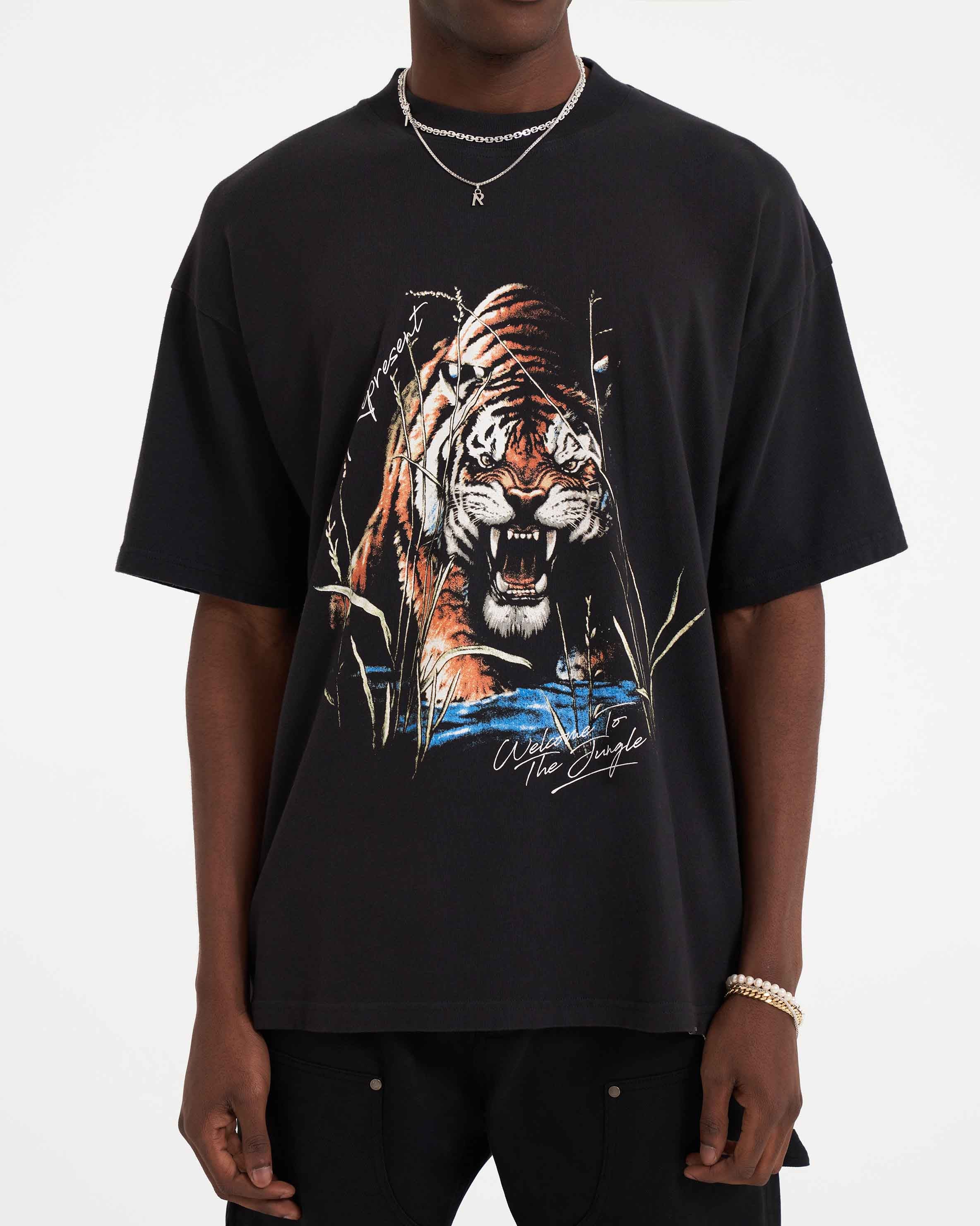 Welcome To The Jungle T-Shirt | Off Black T-Shirts SS23 | Represent Clo