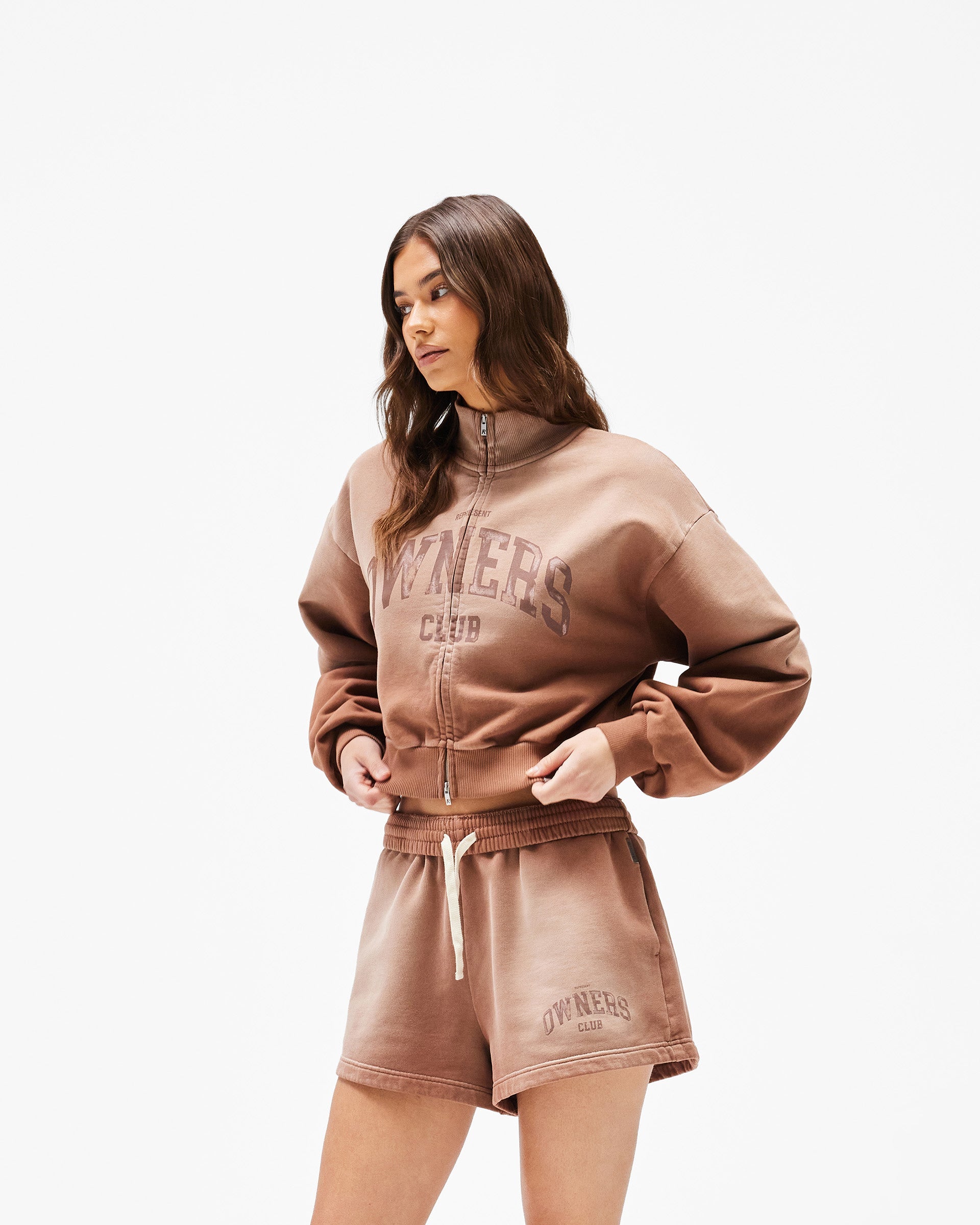 Represent Owners Club Zip Funnel Neck - Sienna