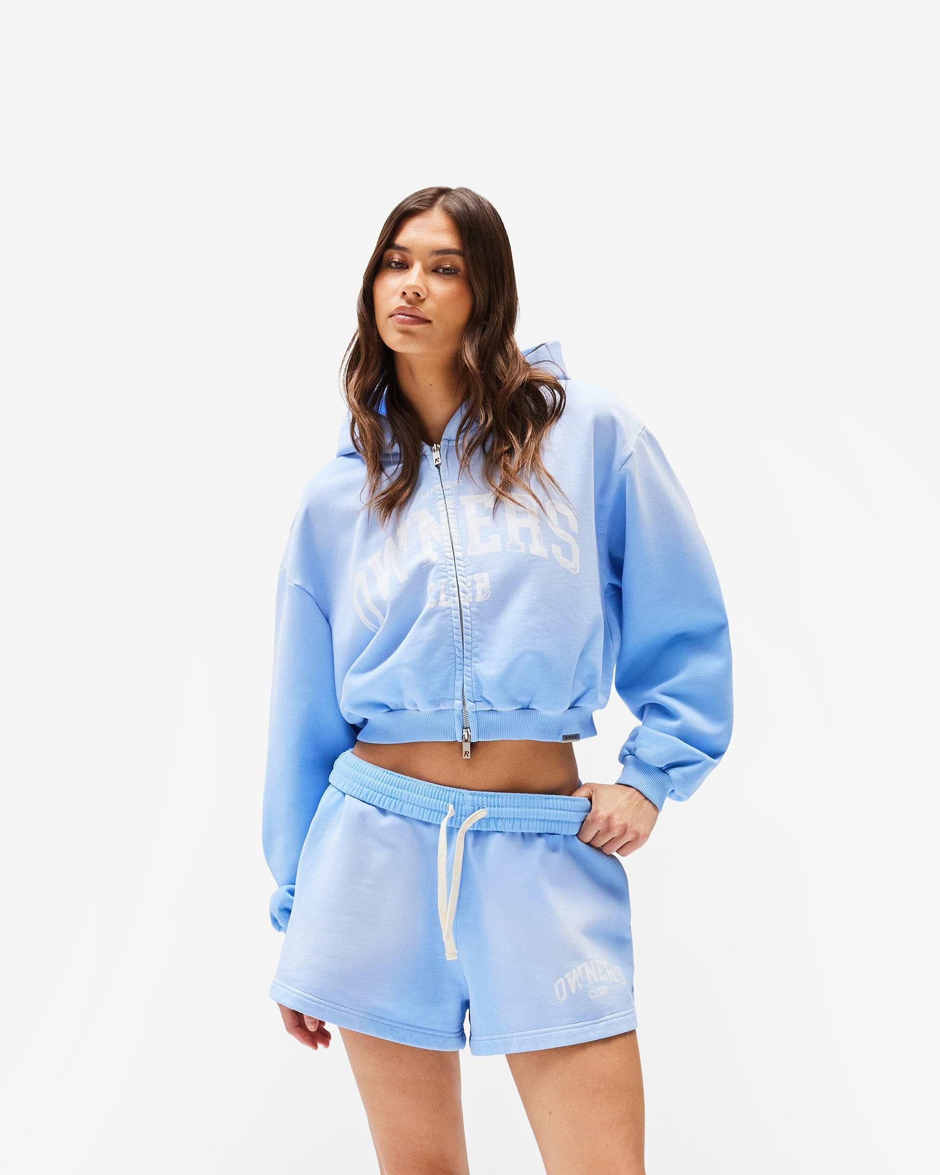 Represent Owners Club Zip Through Hoodie - Sky Blue