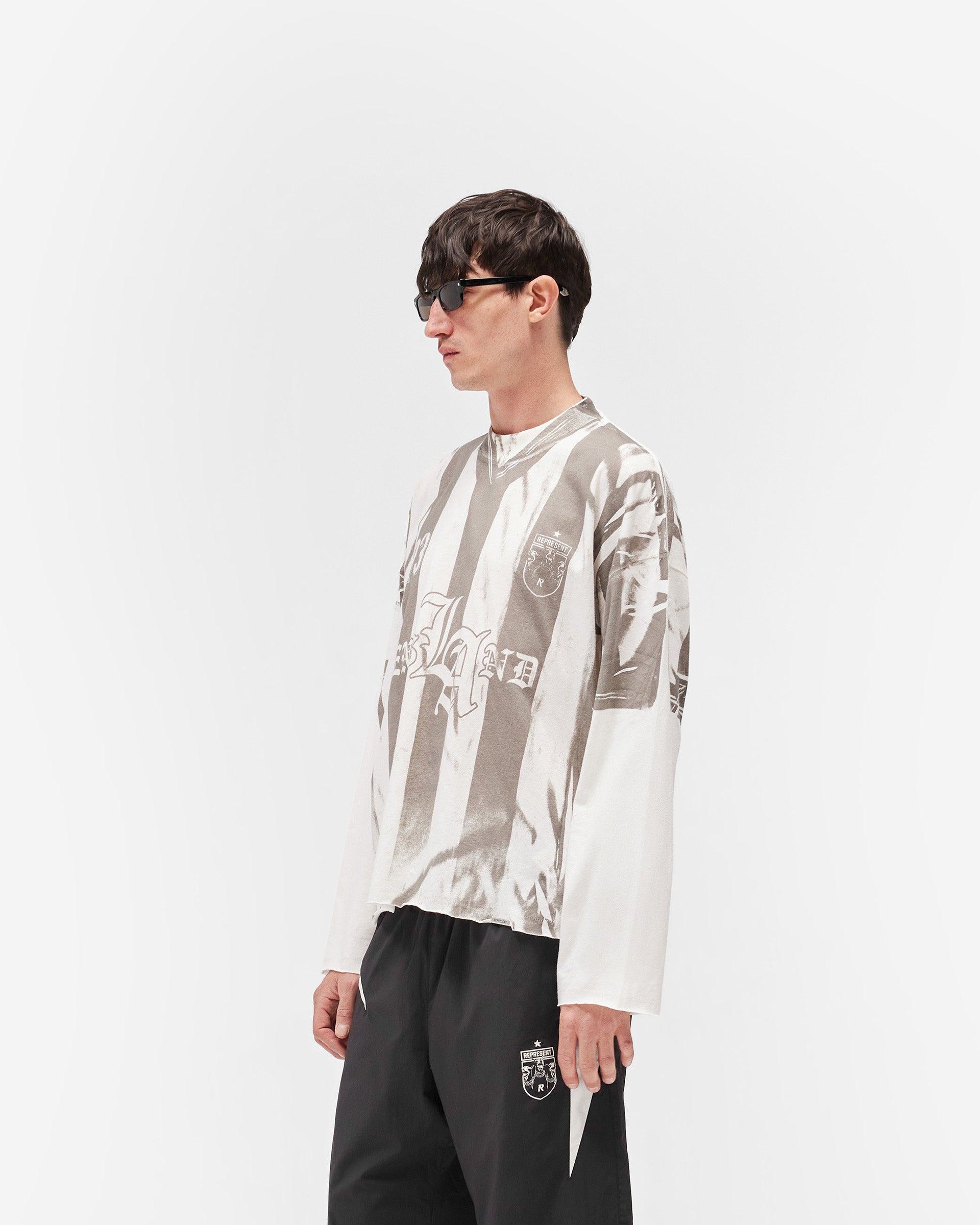 Printed Long Sleeve T-Shirt - Flat White