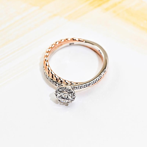 Two Tone Conflict Free Engagement Ring