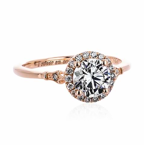 Diamond Halo Ring with Lab Grown Diamond