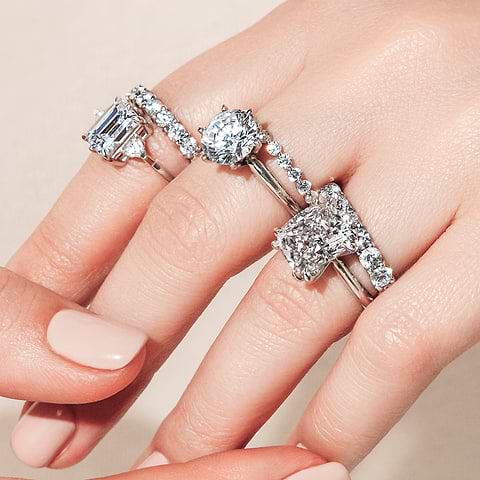 If you have many favorite diamond shapes, you can choose a new shape for your upgrade and wear it with your original engagement ring for added glamour.