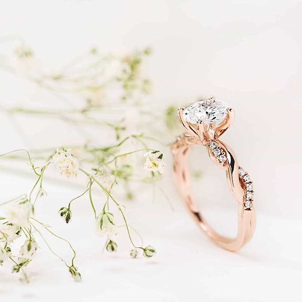 Beloved Engagement Ring set with a Lab Created Diamond