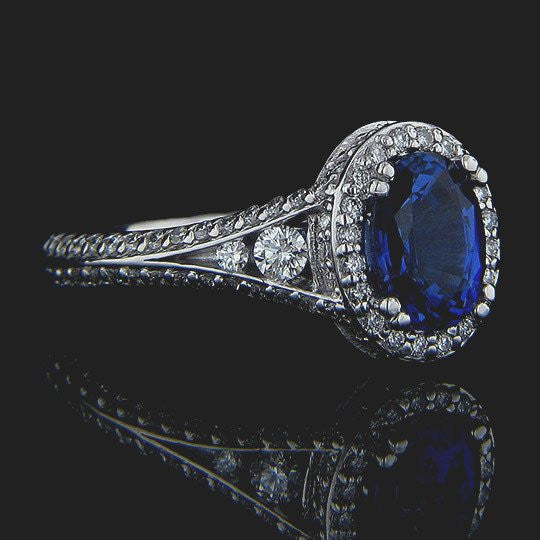 Empress Antique Sapphire Engagement Ring